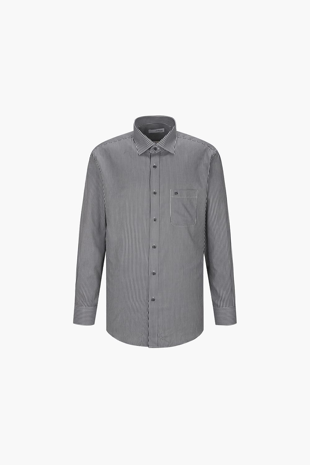 트윌 스트라이프 176 비즈니스 셔츠 블랙 SE4FM11LS176SBK