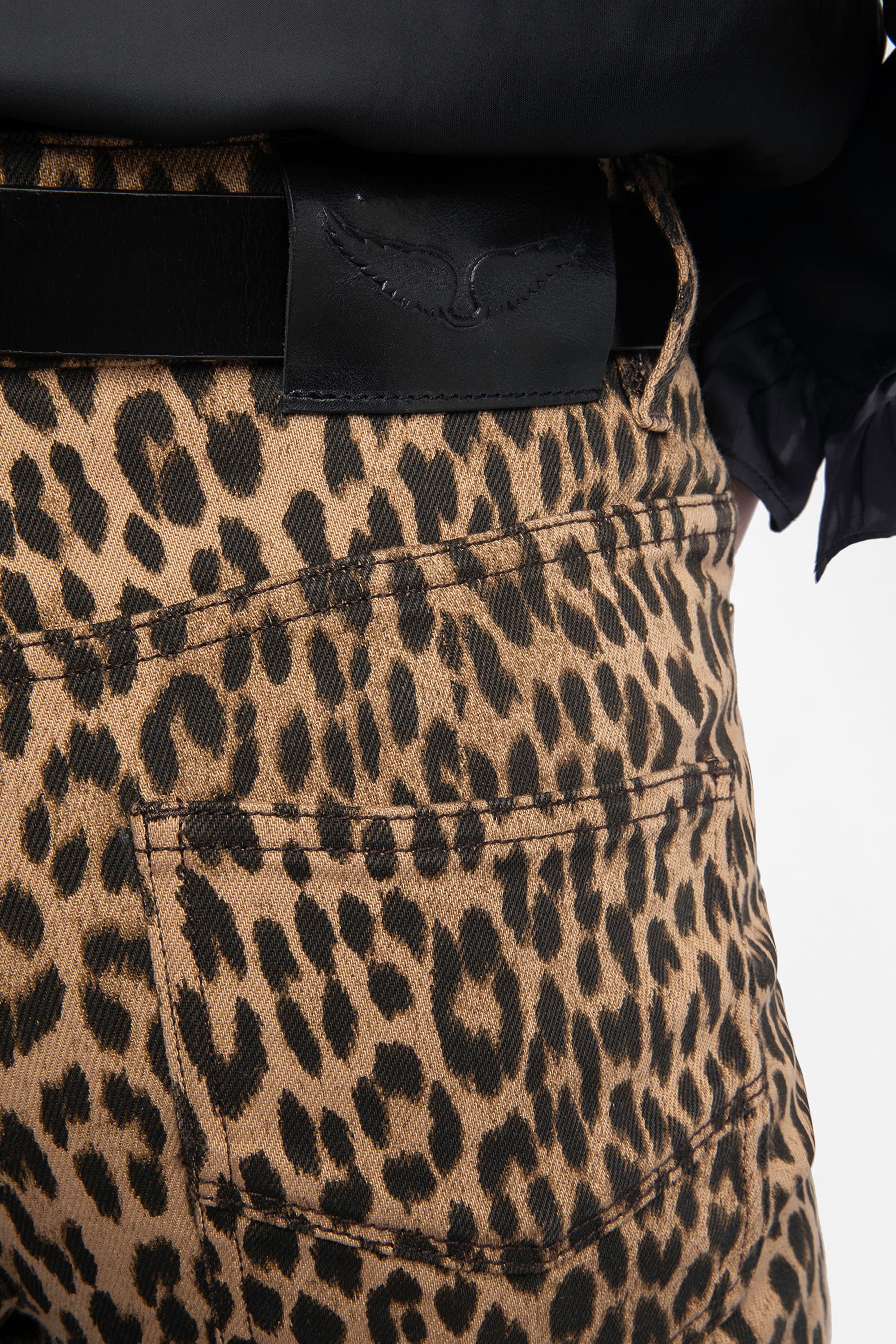 Evy Leopard Denim Pants