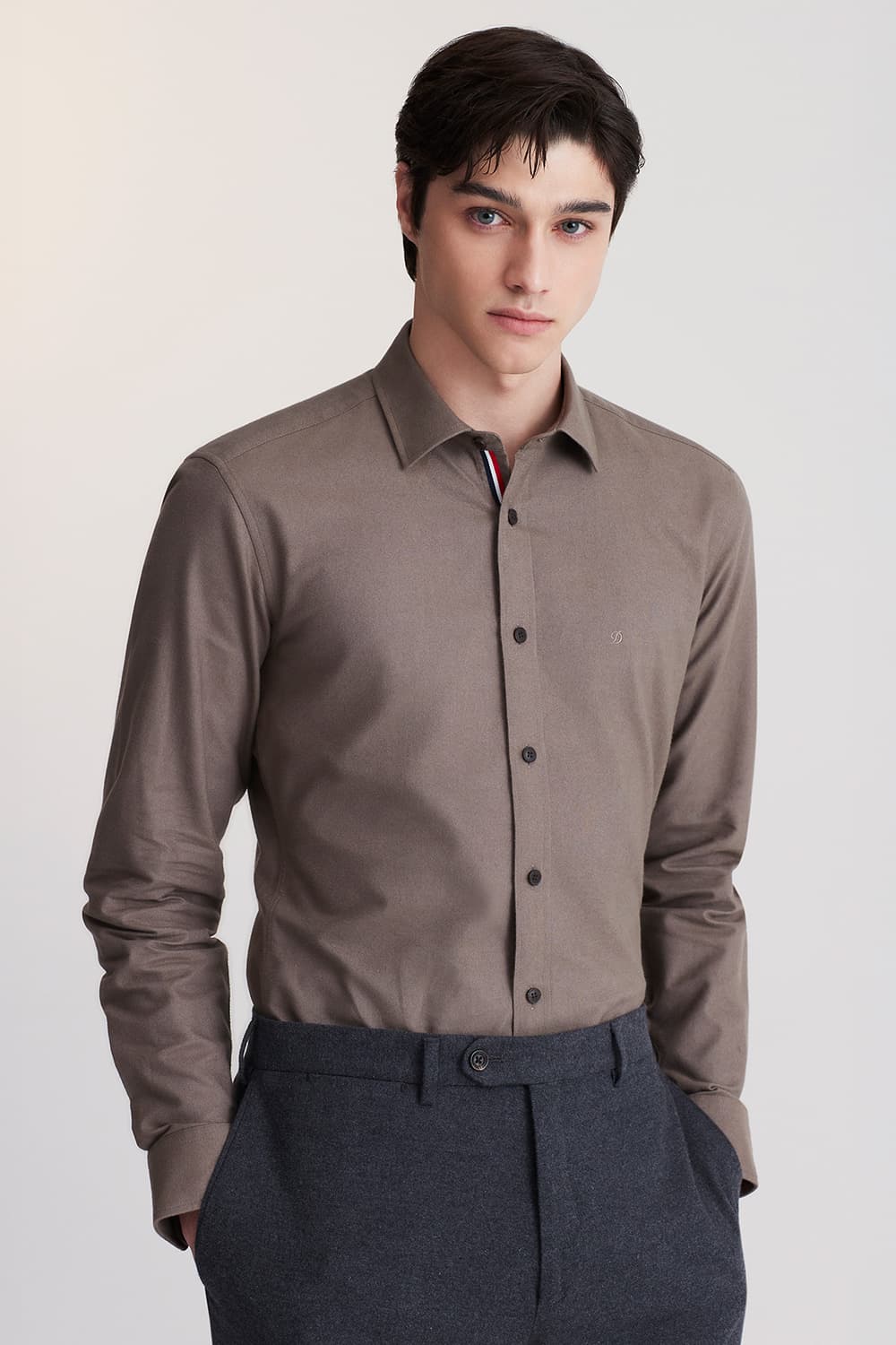 순면 기모 트리콜로르 955 컴포터블 셔츠 베이지 SE5FM22LS955SBE