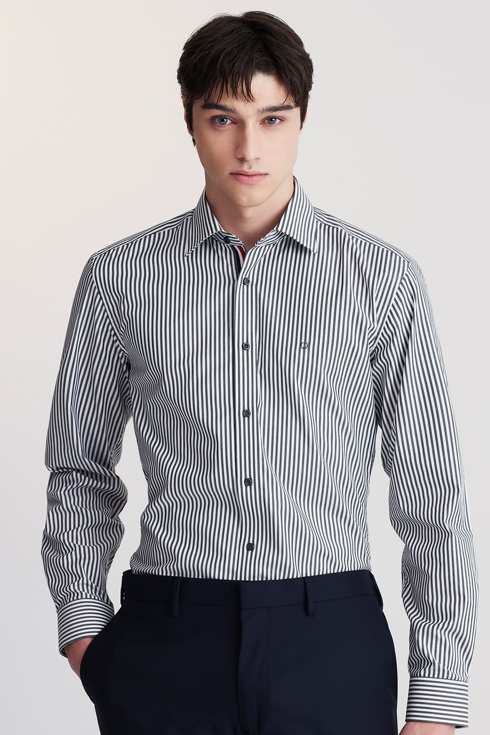 스트라이프 히든 트리콜로르 954 컴포터블 셔츠 다크 그레이 SE5FM22LS954SDY