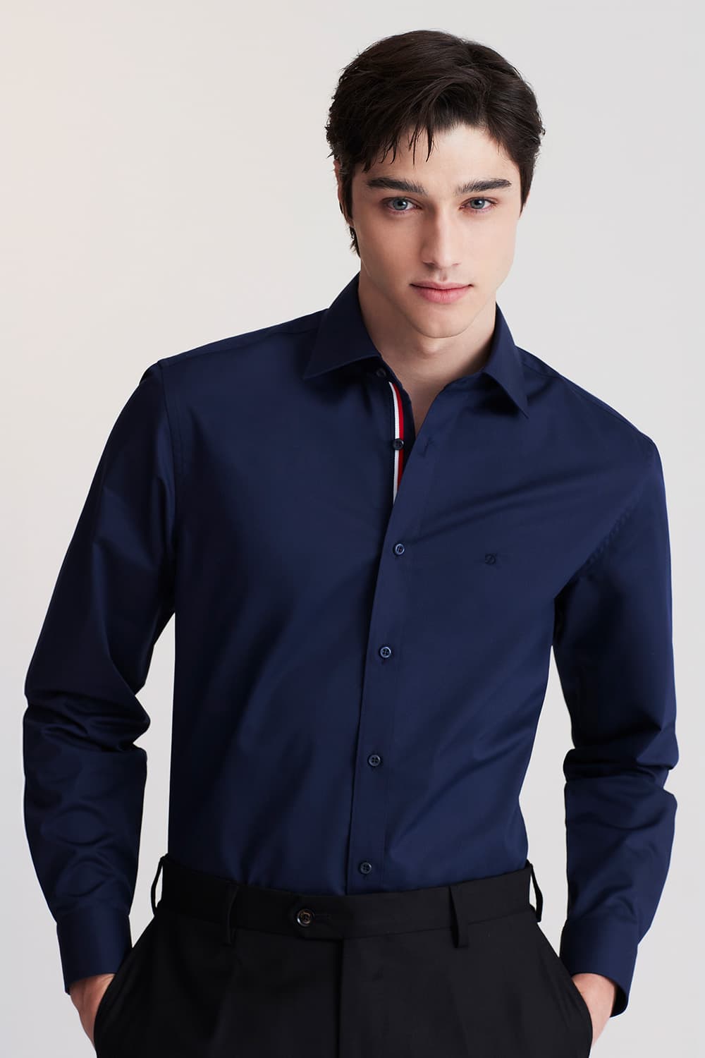 히든 트리콜로르 952 컴포터블 셔츠 네이비 SE5FM22LS952SNY