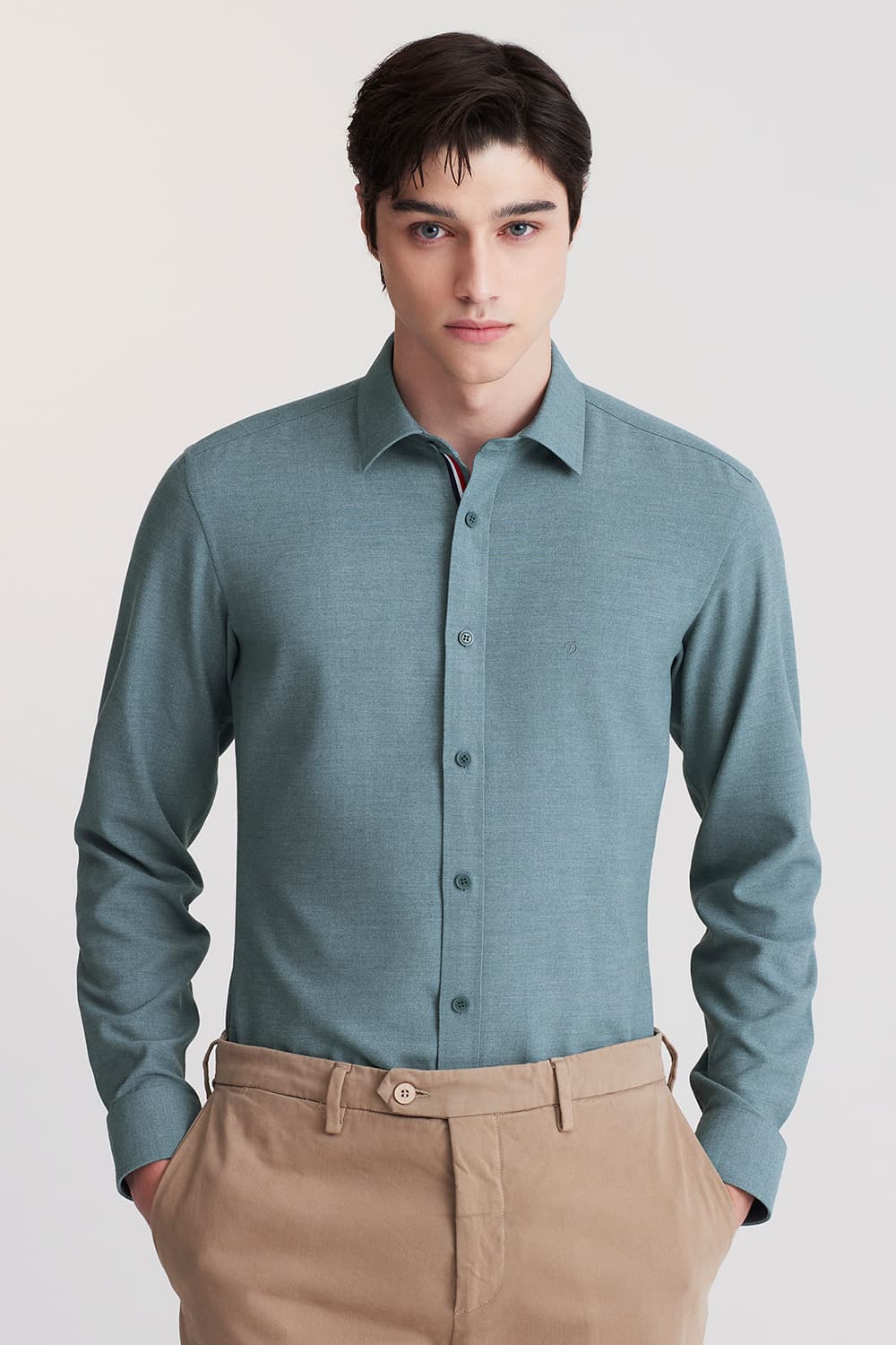 솔리드 기모 트리콜로르 956 컴포터블 셔츠 그린 SE5FM22LS956SGE