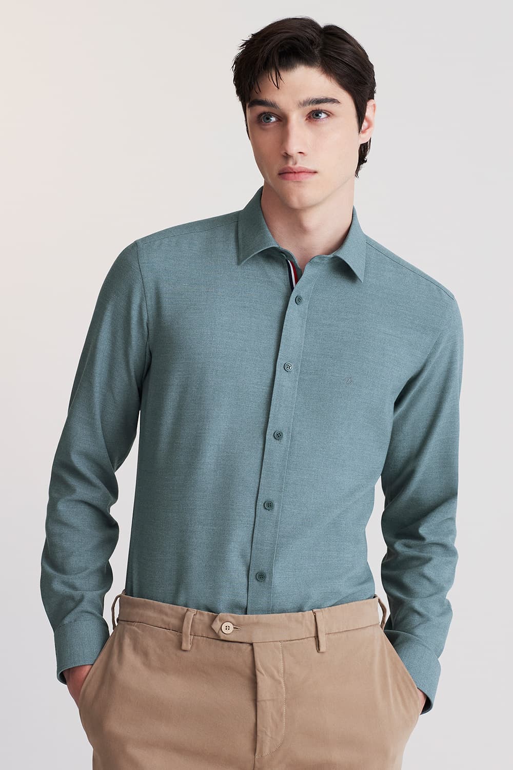 솔리드 기모 트리콜로르 956 컴포터블 셔츠 그린 SE5FM22LS956SGE