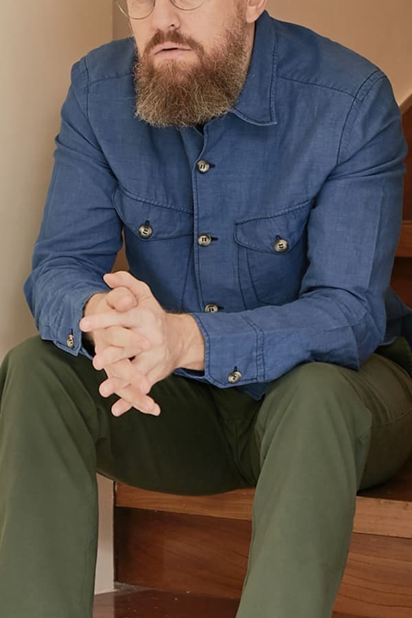 린넨믹스 셔츠자켓 네이비 RE0SMBASH202R65