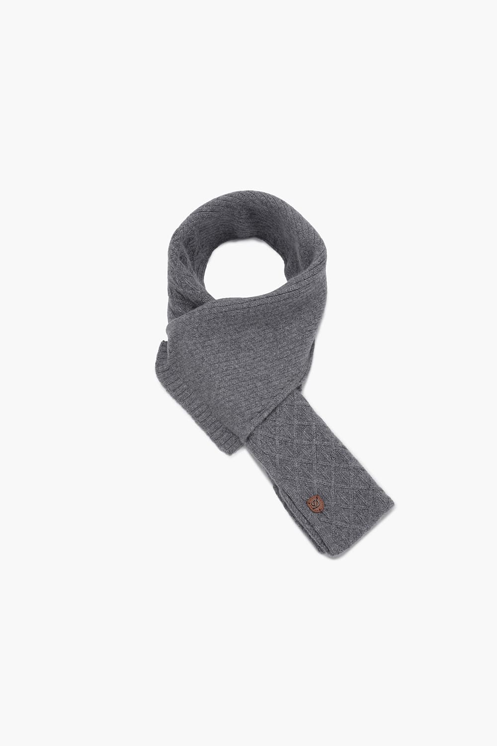 멜란지 격자 조직 442 캐시미어 쁘띠머플러 그레이 TE4FM64EM442TGY