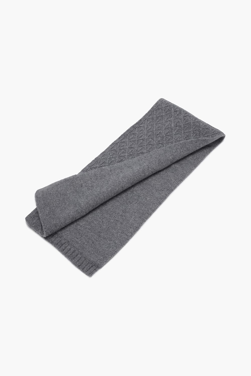 멜란지 격자 조직 442 캐시미어 쁘띠머플러 그레이 TE4FM64EM442TGY
