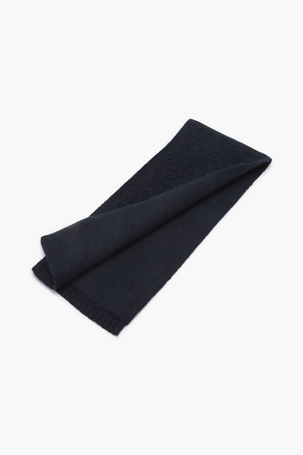 멜란지 격자 조직 442 캐시미어 쁘띠머플러 네이비 TE4FM64EM442TNY