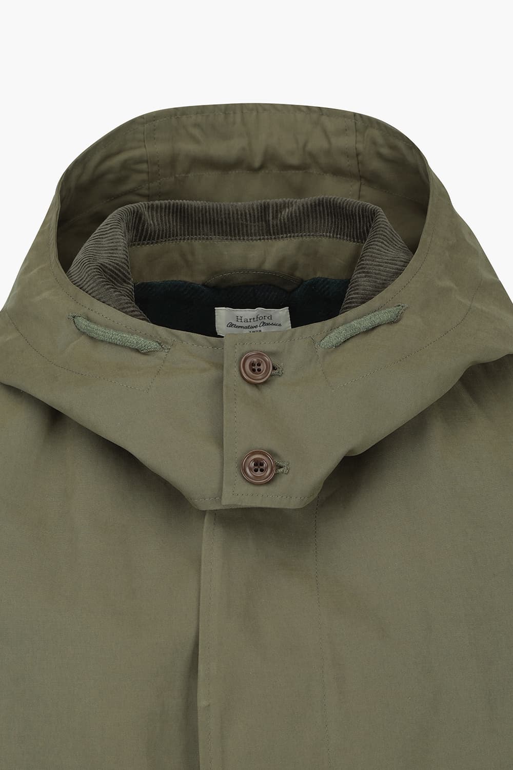 CARL 코듀로이 넥카라 야상 롱 다운 점퍼 BE4811502