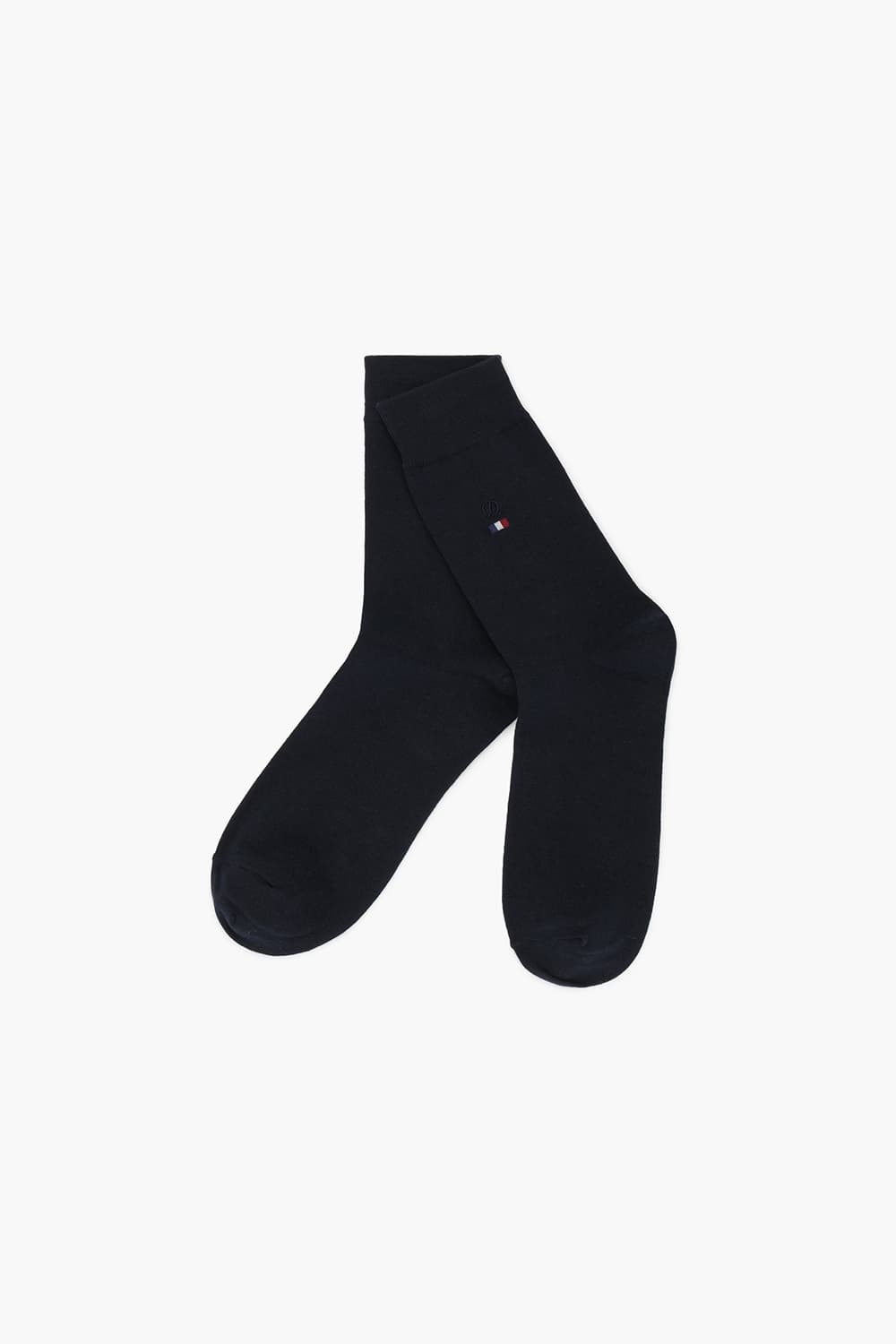 [패밀리세일] 삼색 자수 1301 장목 양말 네이비