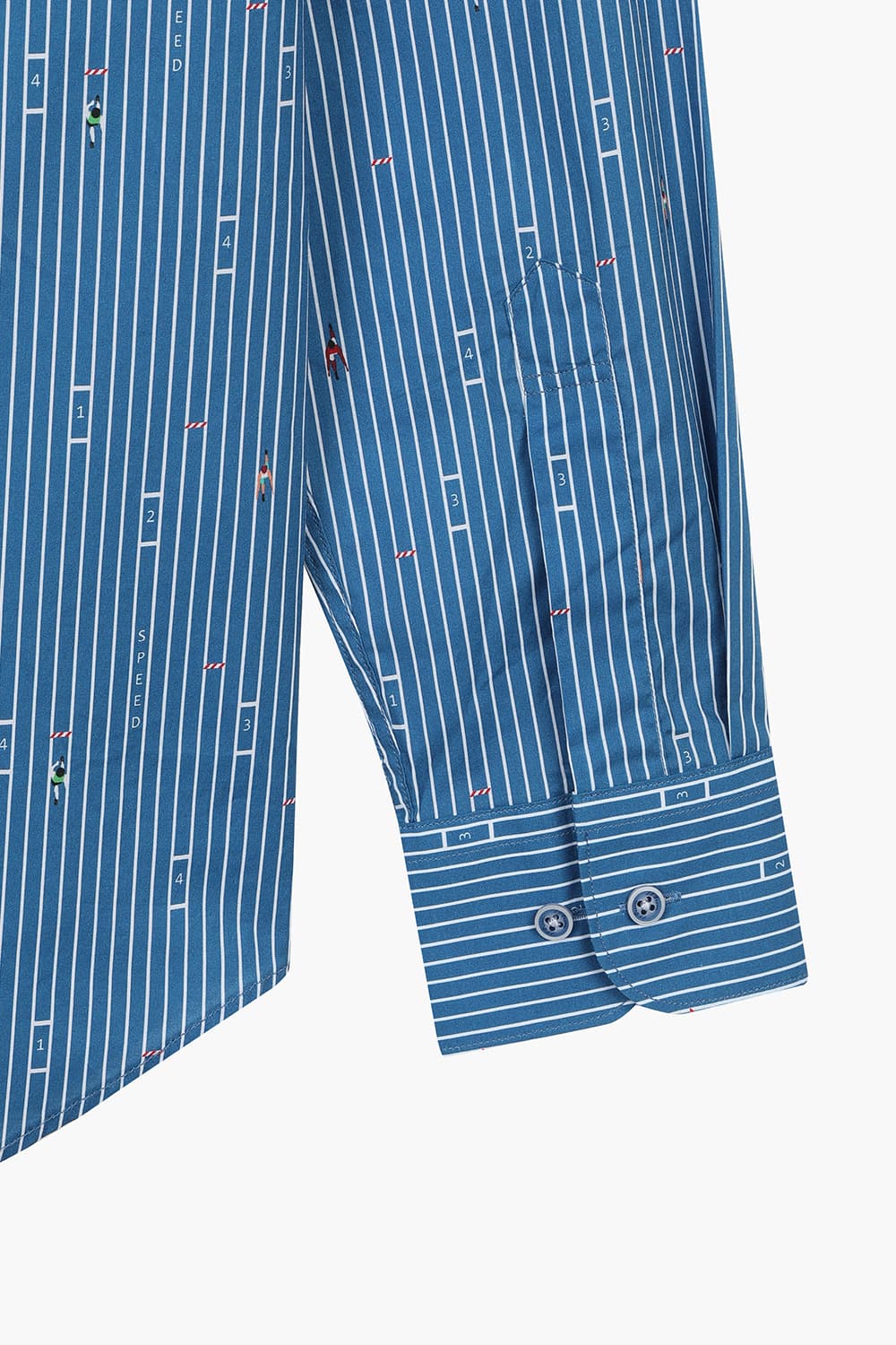 [패밀리세일] [D-CASUAL] 스피드 모티브 프린트 387 컴포터블 셔츠 블루