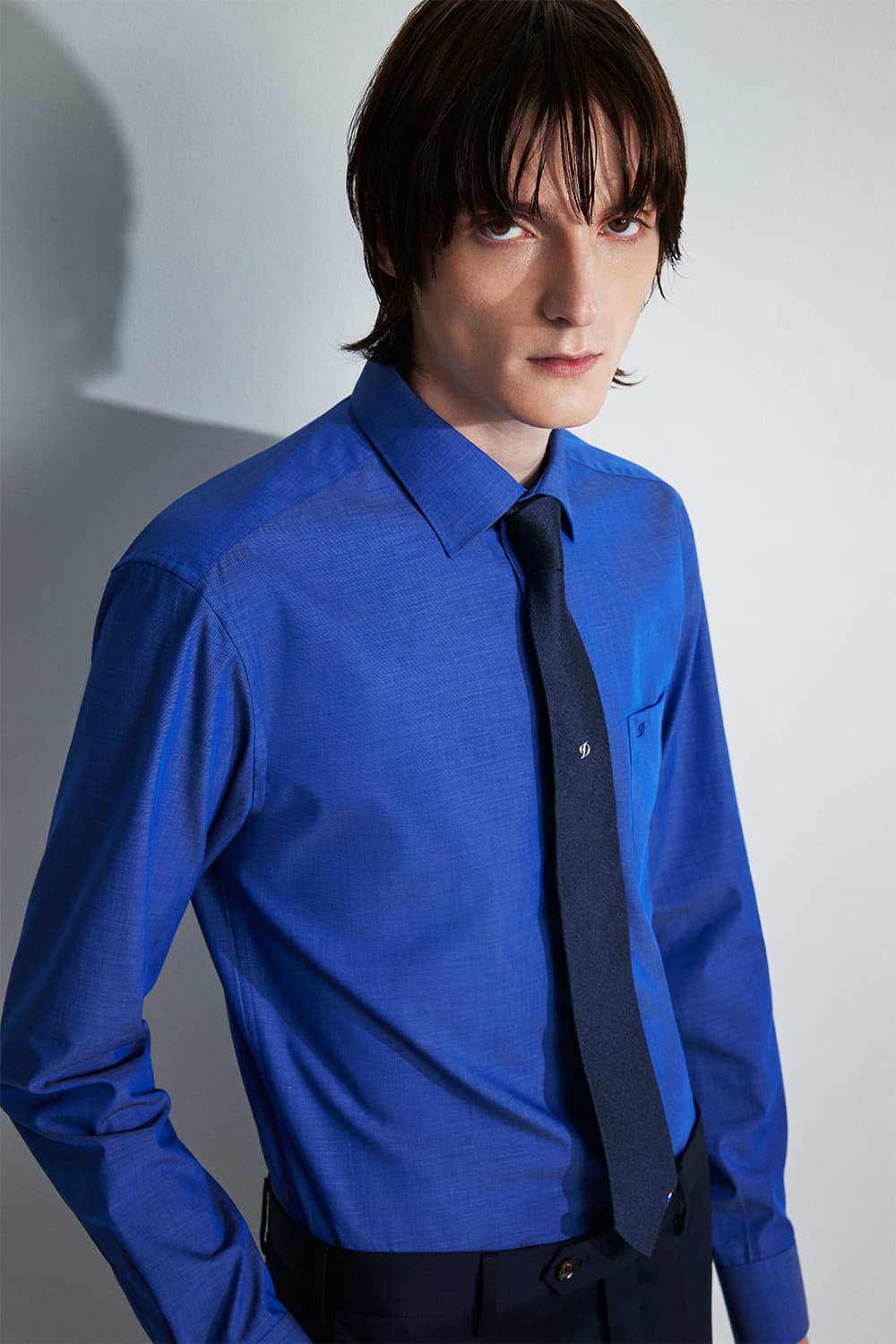 투톤 필라필 솔리드 152 비즈니스 셔츠 네이비 SE5SM11LS152SNY