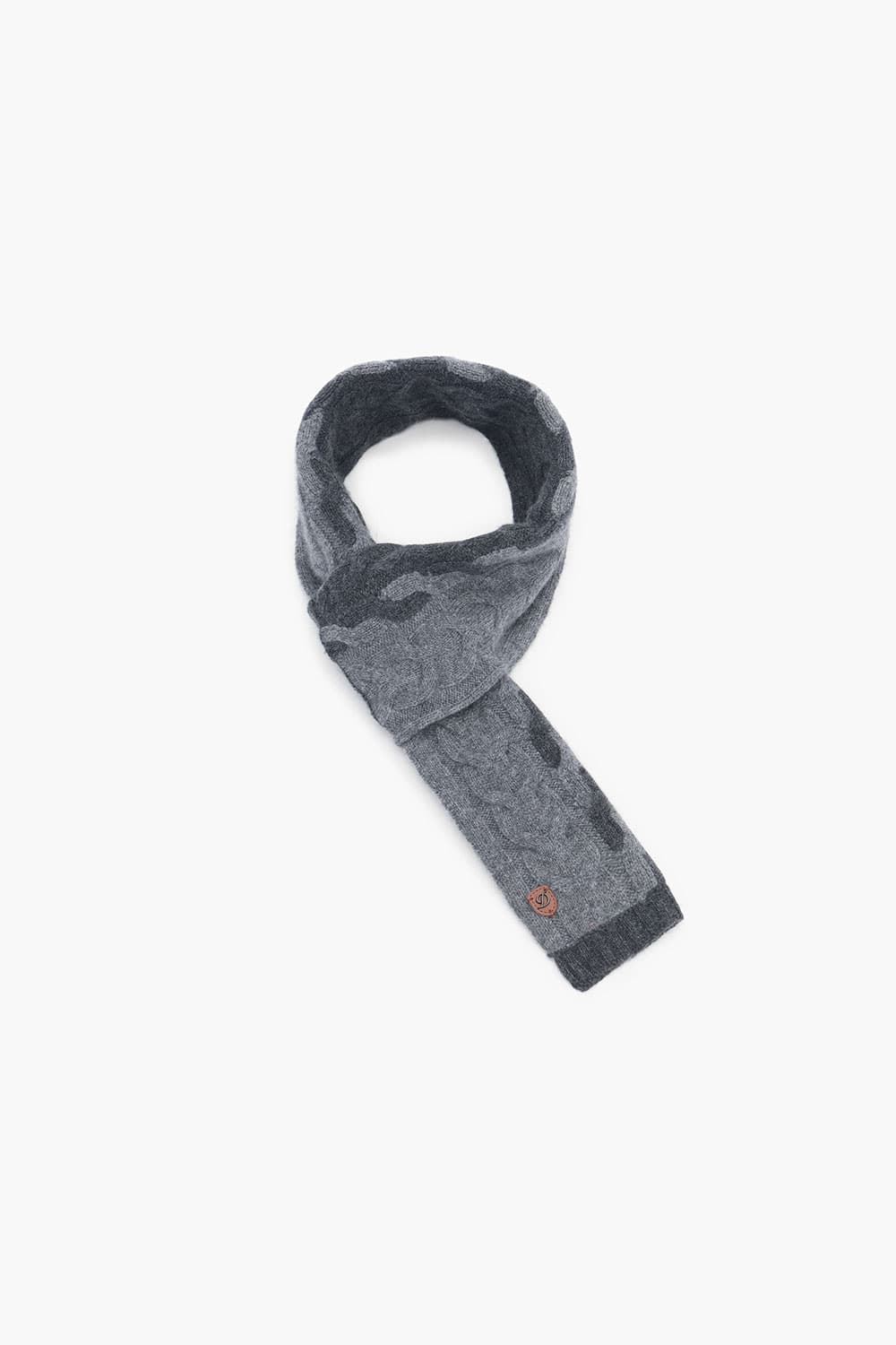 [LAST SIZE] 캐시미어 투톤 케이블 쁘띠 머플러 그레이