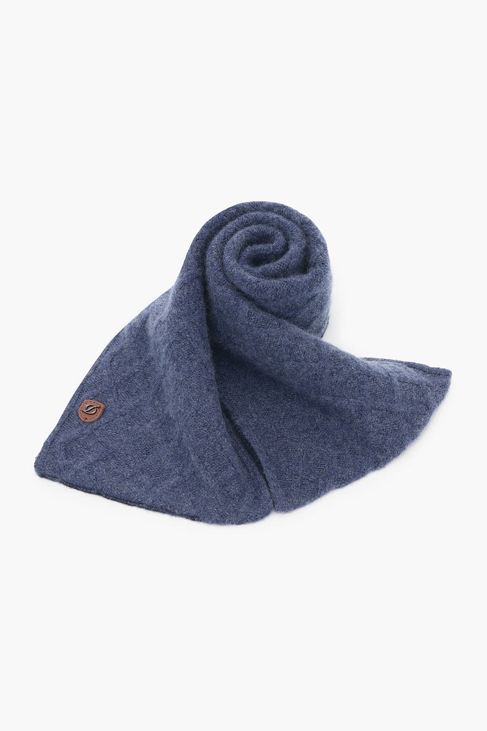 [LAST SIZE] 캐시미어 와플 조직 쁘띠 머플러 블루
