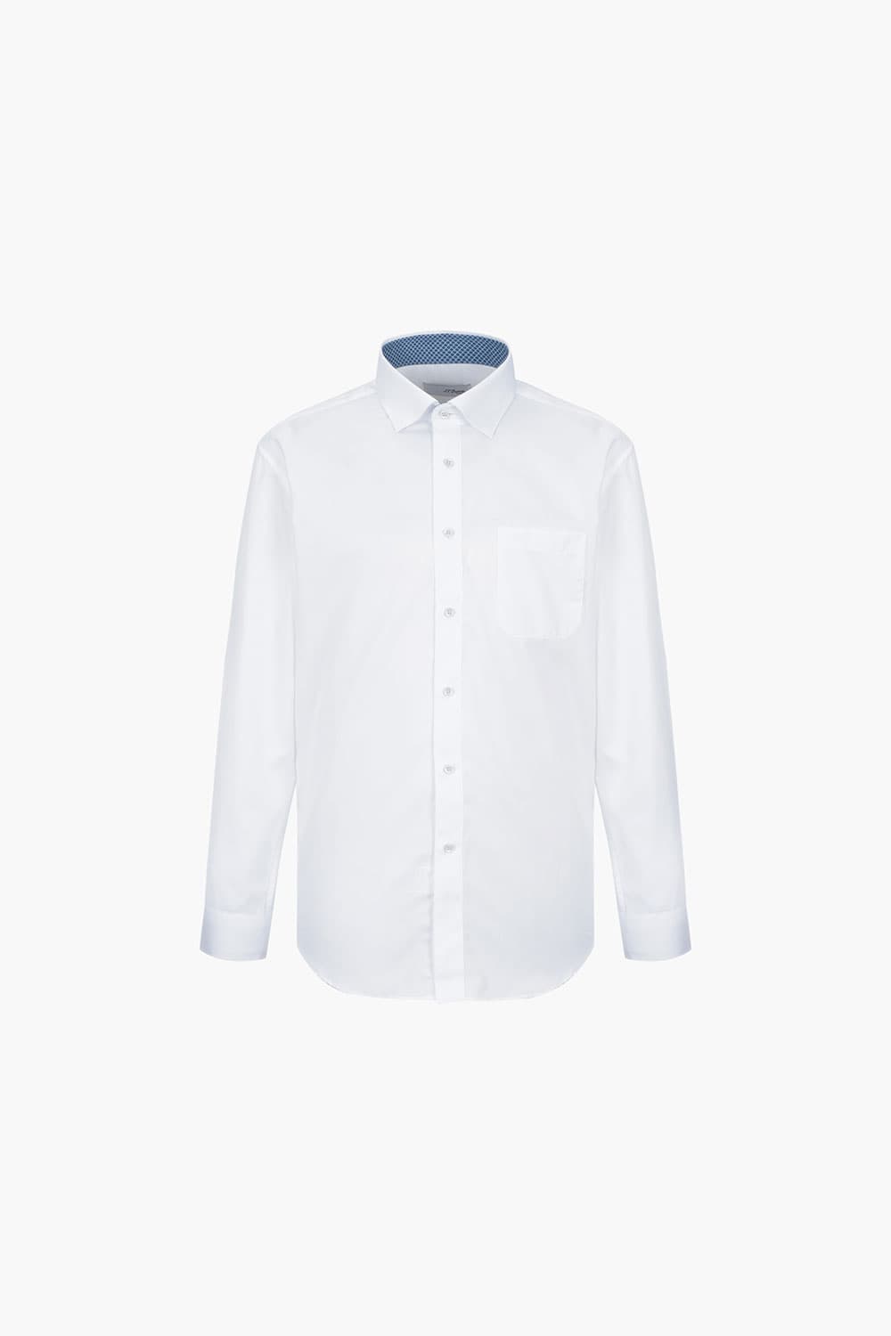 [LAST SIZE] [120수] 면 혼방 배색 스냅 카라 105 비즈니스 셔츠 화이트