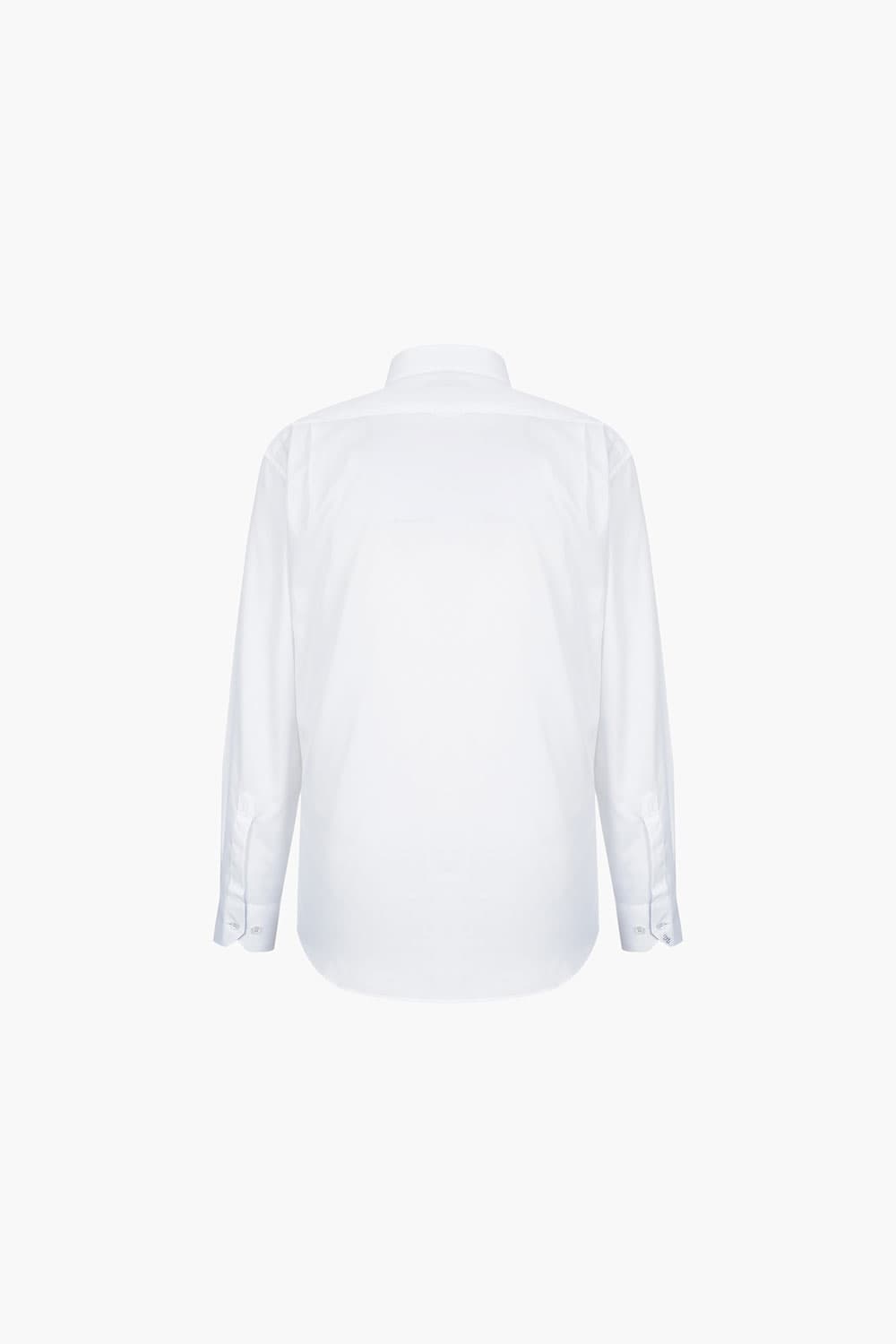 [LAST SIZE] [120수] 면 혼방 배색 스냅 카라 105 비즈니스 셔츠 화이트