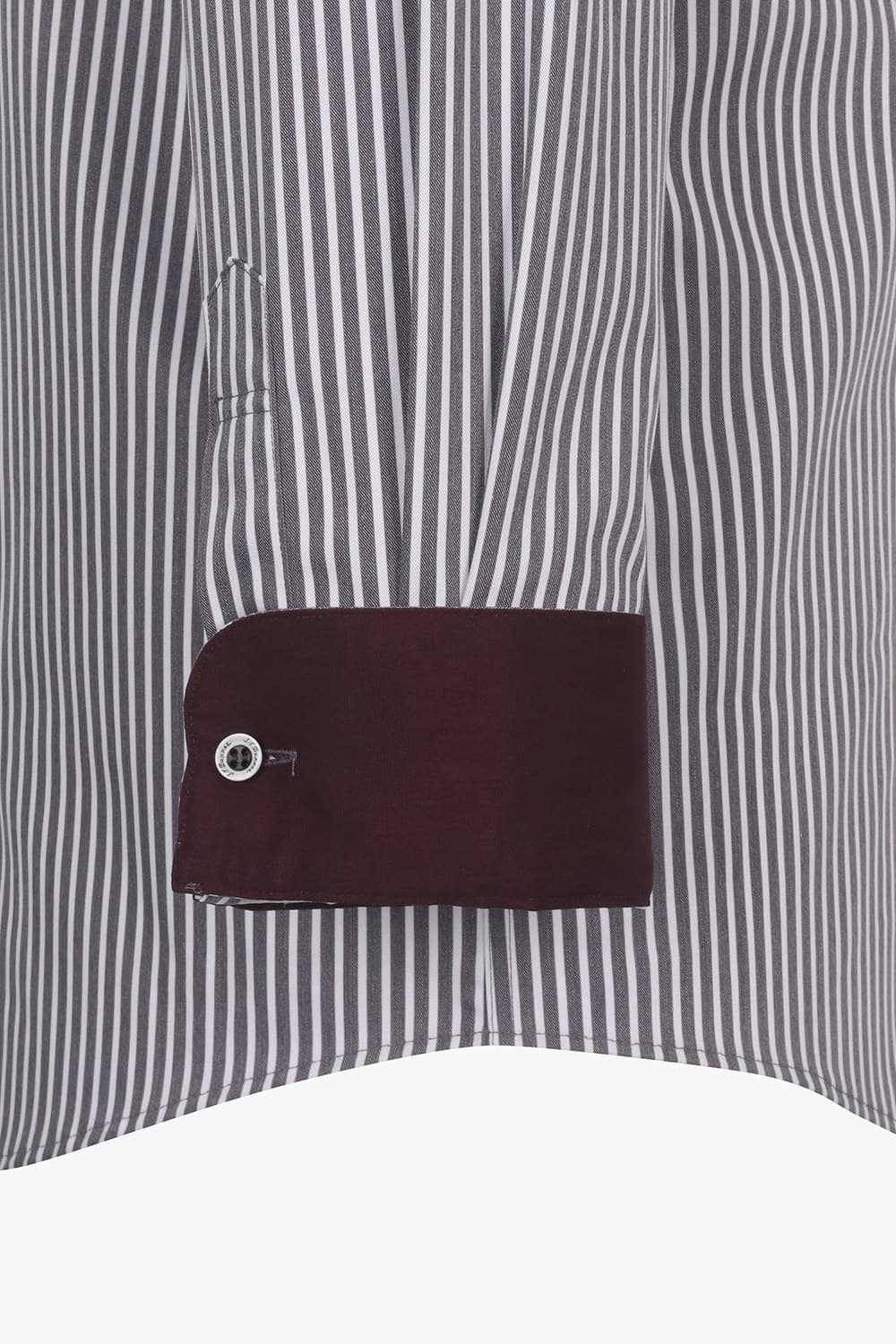 [LAST SIZE] 스트라이프 배색 포인트 116 비즈니스 셔츠 와인