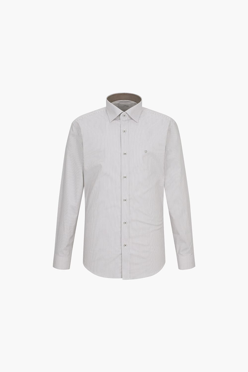 [LAST SIZE] 스트라이프 배색 포인트 371 컴포터블 셔츠 브라운