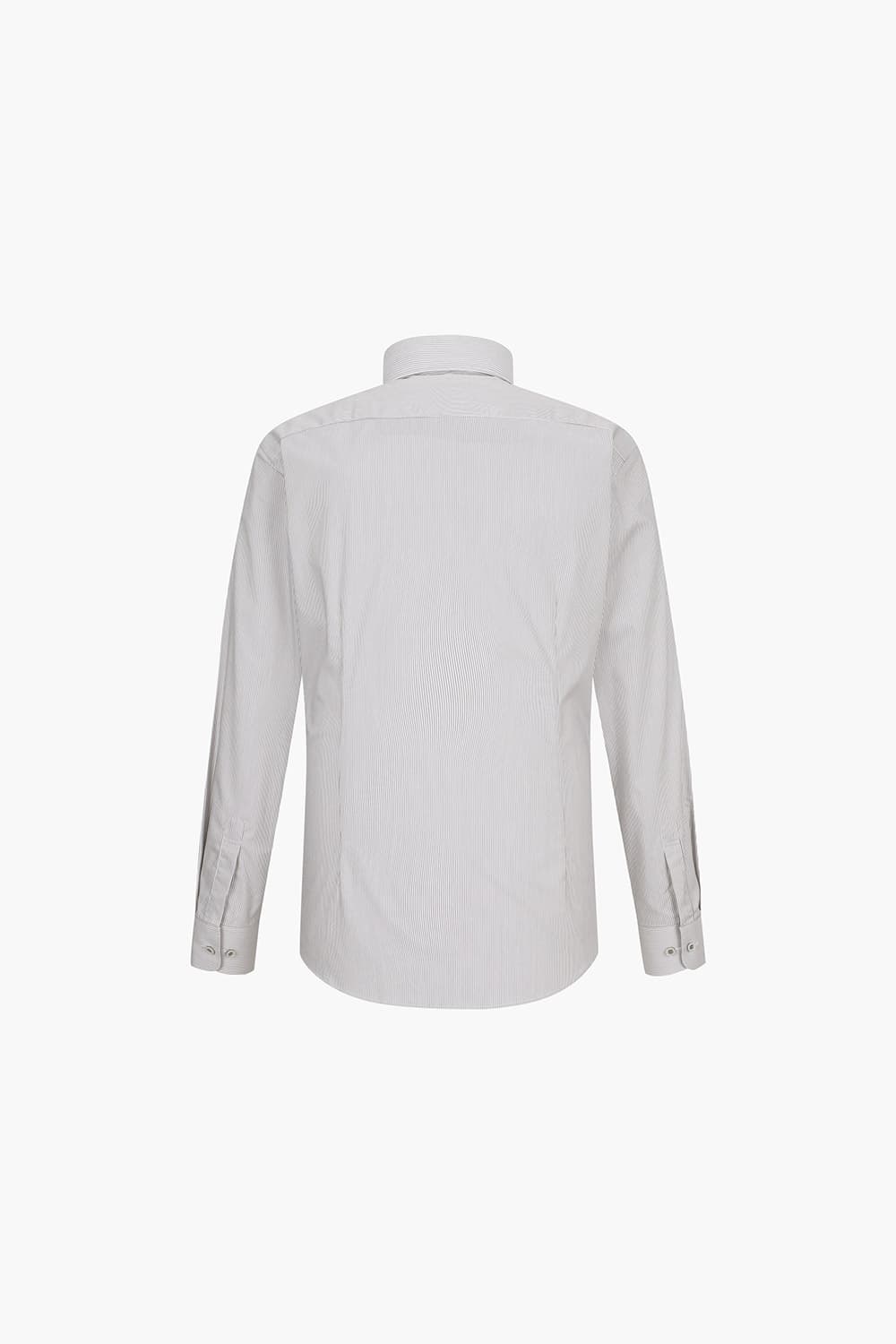 [LAST SIZE] 스트라이프 배색 포인트 371 컴포터블 셔츠 브라운