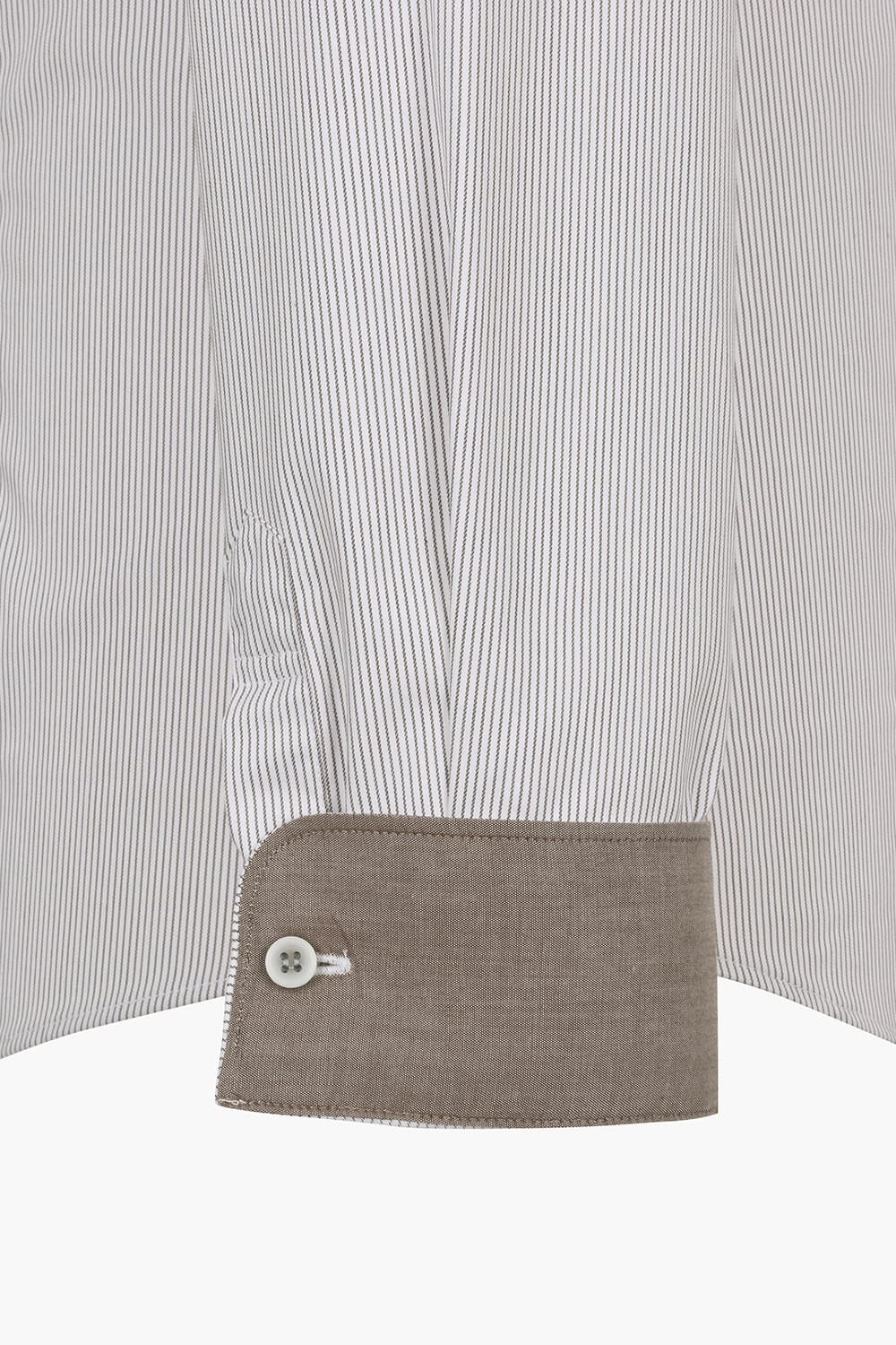 [LAST SIZE] 스트라이프 배색 포인트 371 컴포터블 셔츠 브라운