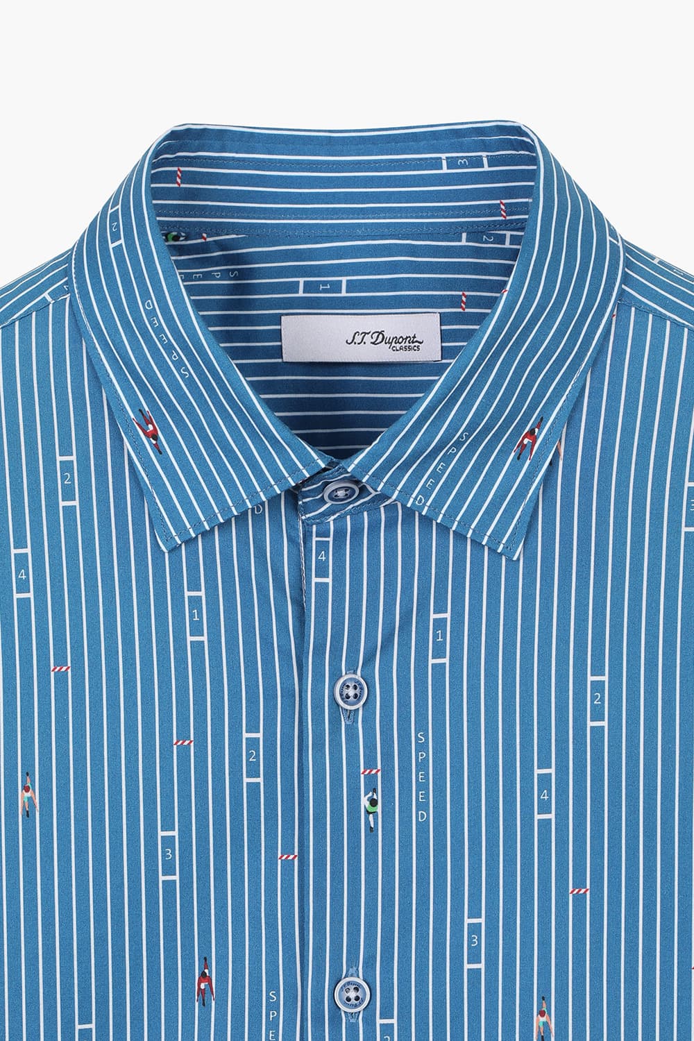 [LAST SIZE] [D-CASUAL] 스피드 모티브 프린트 387 컴포터블 셔츠 블루