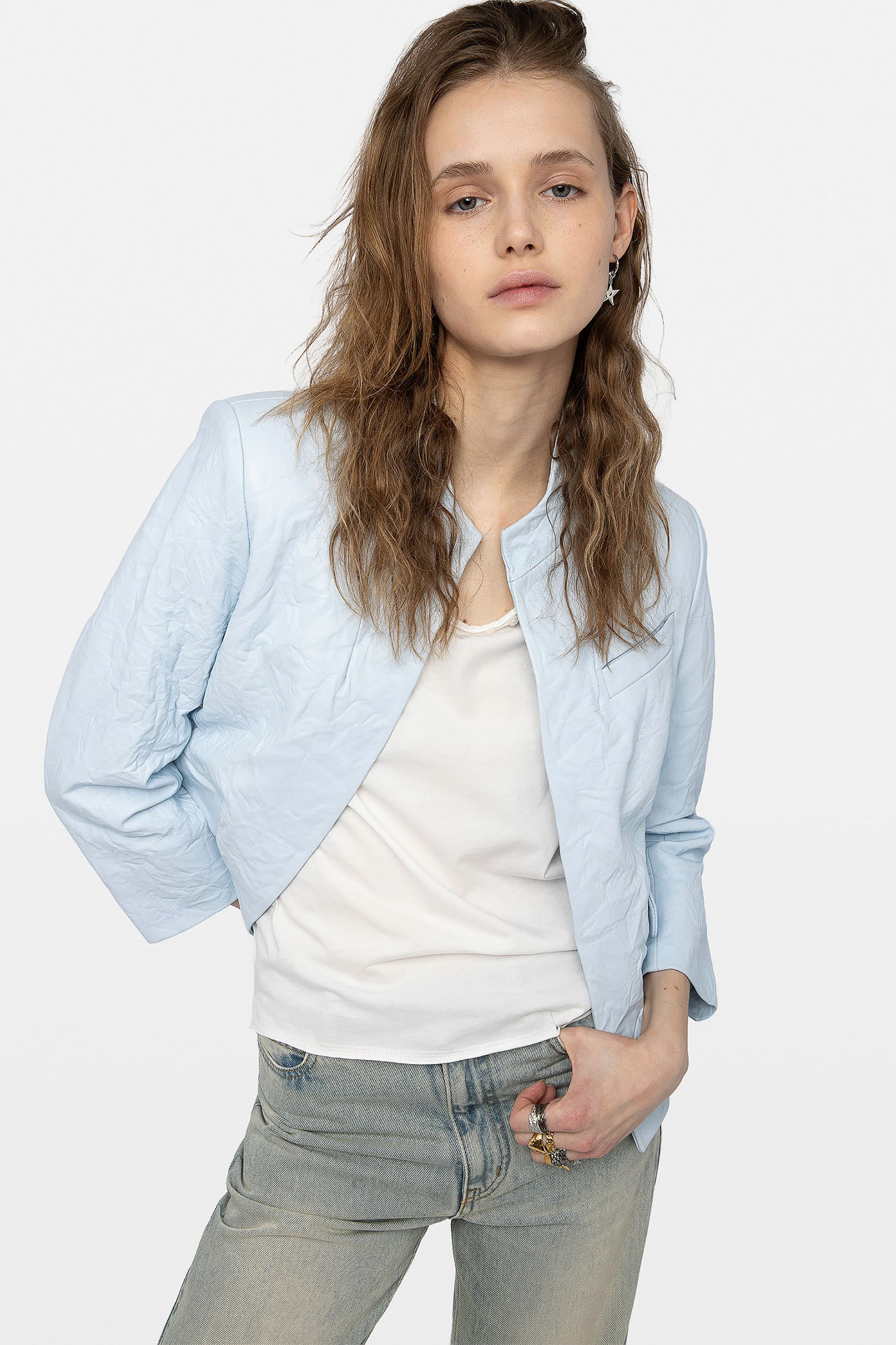 Veryn Crinkled Leather Jacket