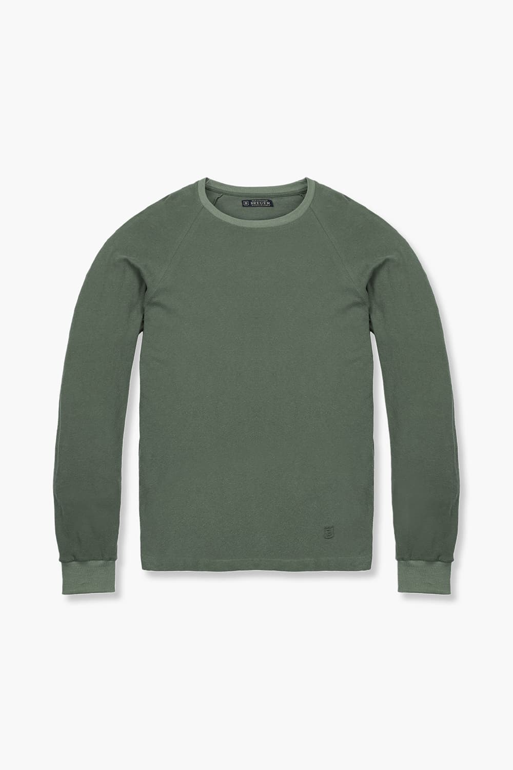 코튼 라운드 긴소매 래글런 티셔츠 카키 RE2SMBAPO101R77