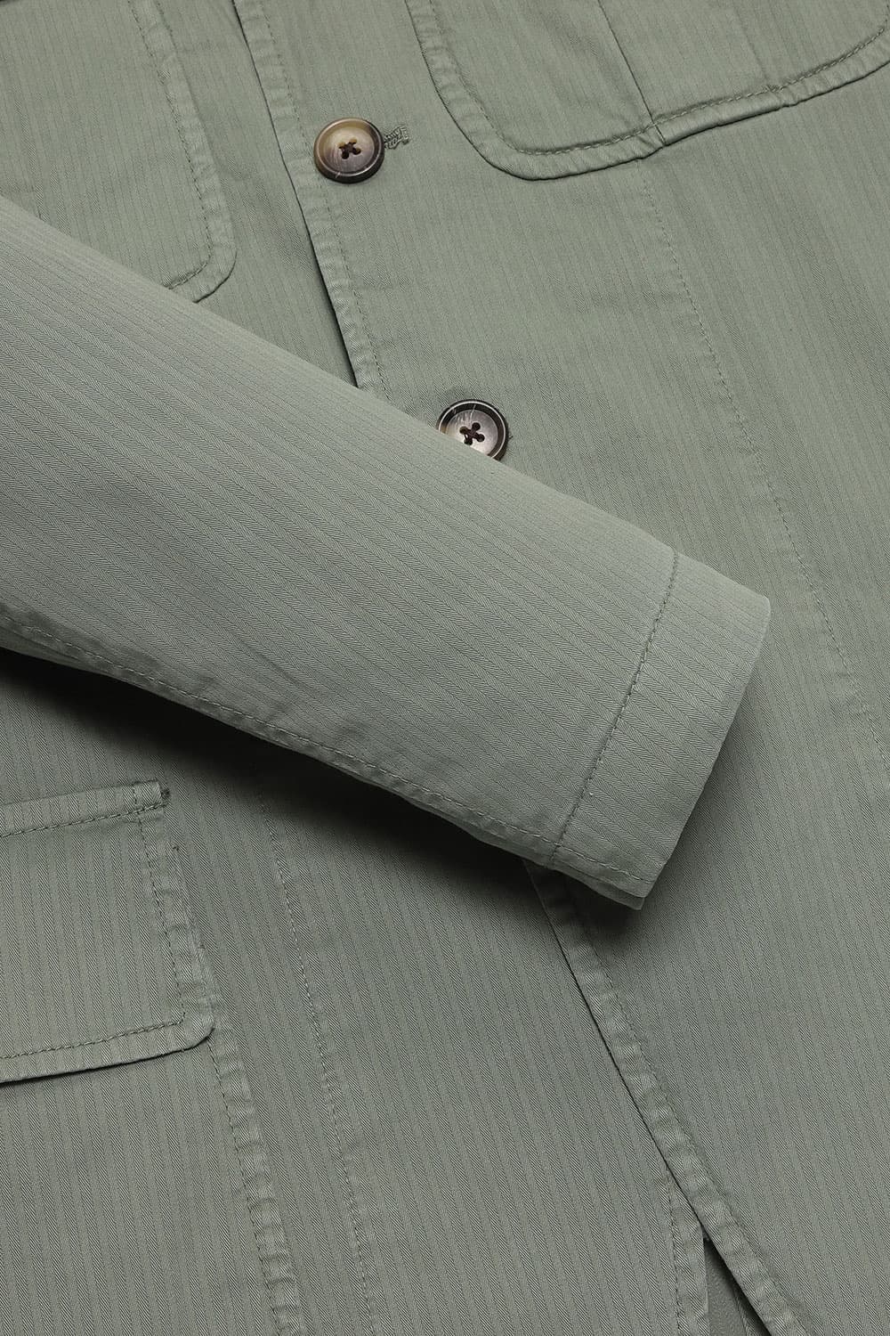 코튼 스트라이프패턴 사파리 자켓 그린 RE3SMBAOT901R75