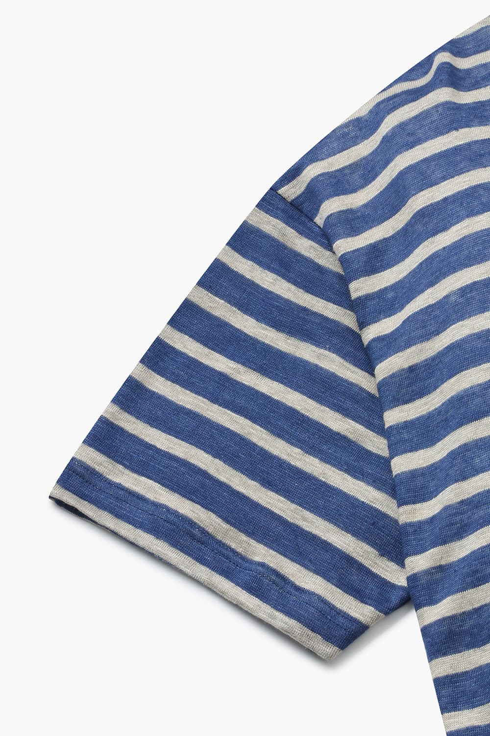 코튼 스트라이프 포켓 오버사이즈 002 네이비 반소매 티셔츠