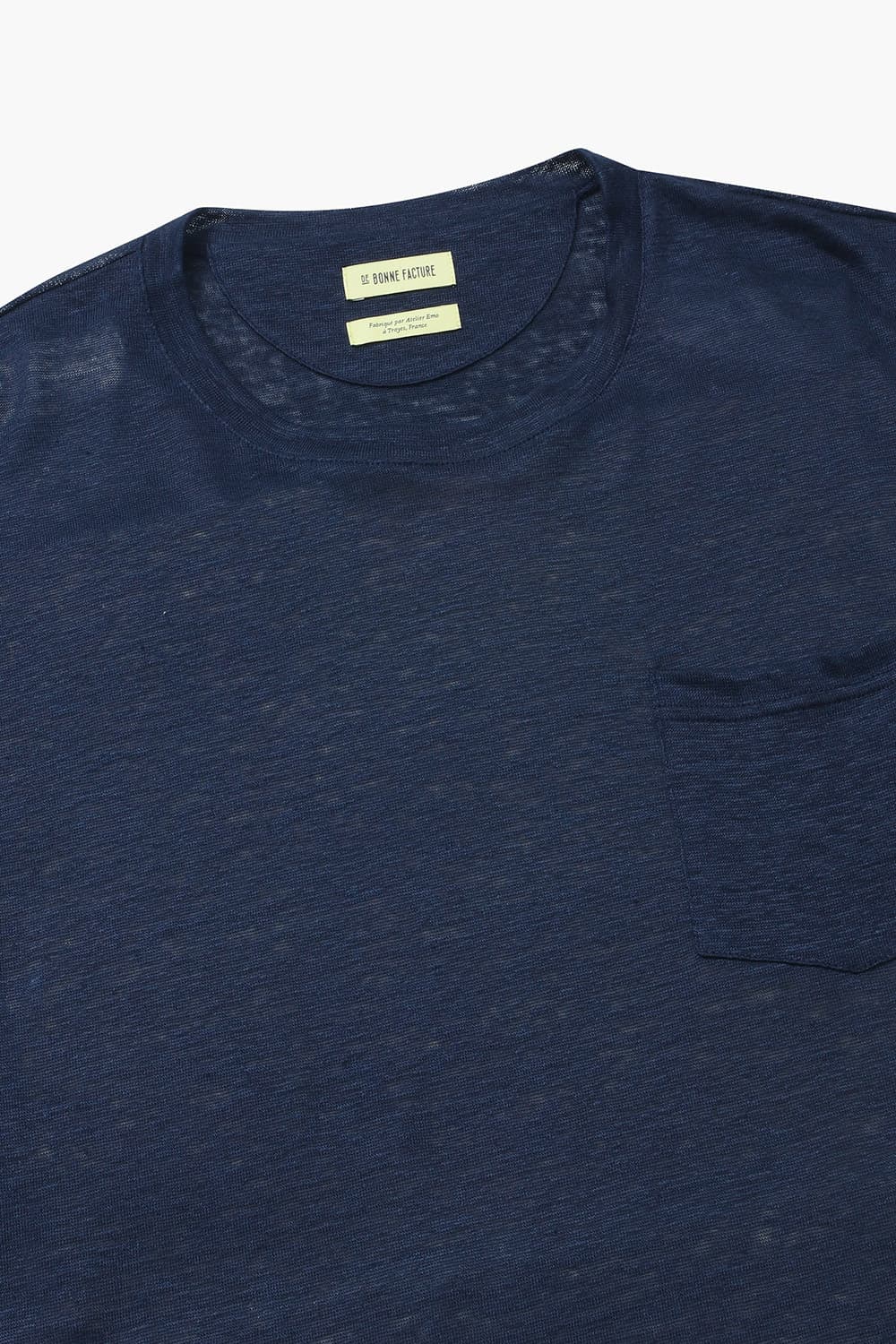 린넨 포켓 오버사이즈 003 다크네이비 반소매 티셔츠