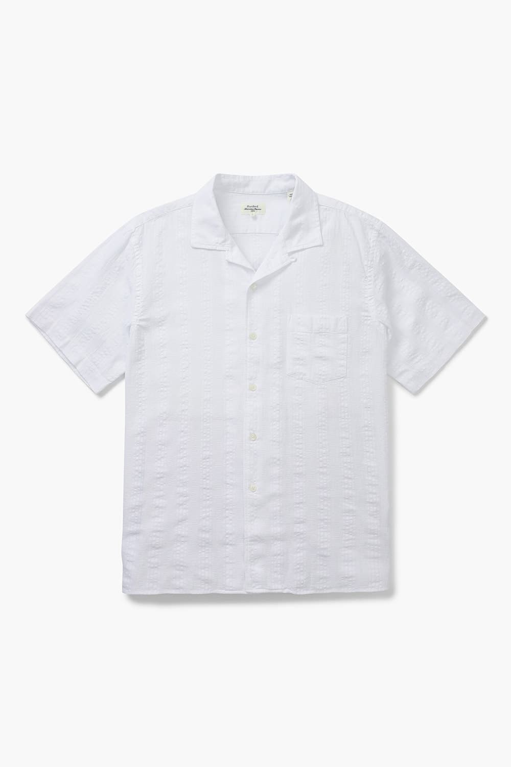 코튼 포켓 테일러드 카라 011 화이트 반소매 셔츠