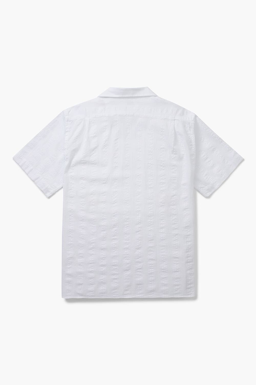 코튼 포켓 테일러드 카라 011 화이트 반소매 셔츠