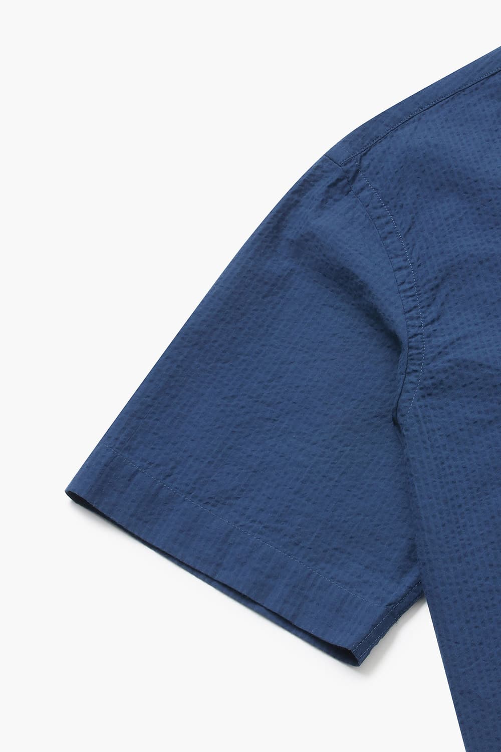 코튼 포켓 테일러드 카라 012 네이비 반소매 셔츠