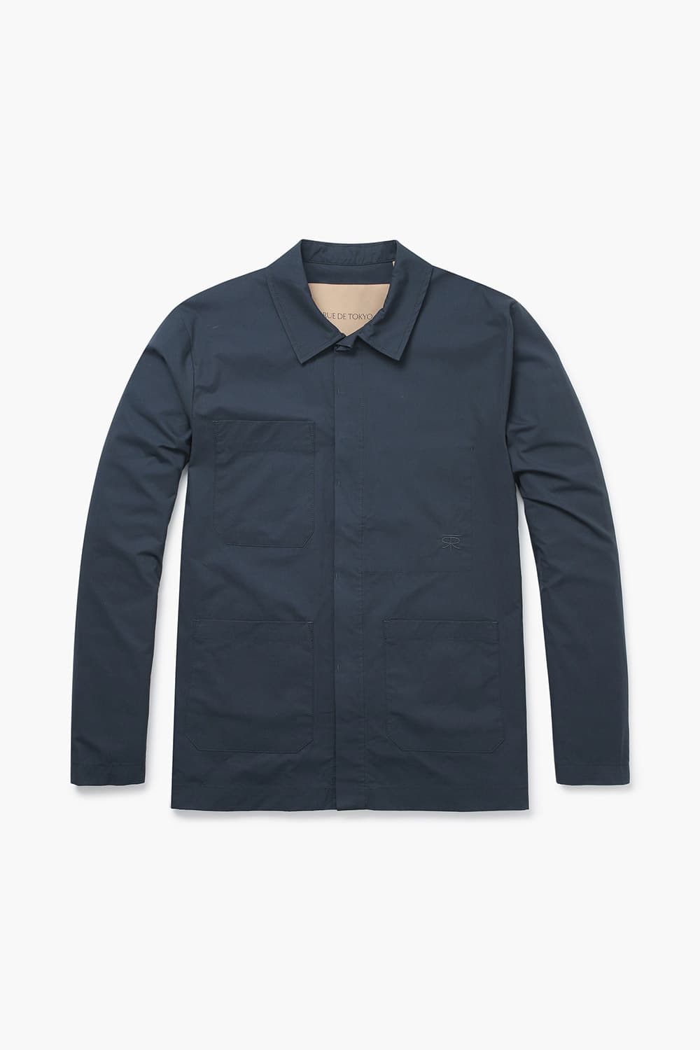 CANZU 코튼 베이직 빅 포켓 001 다크네이비 셔츠