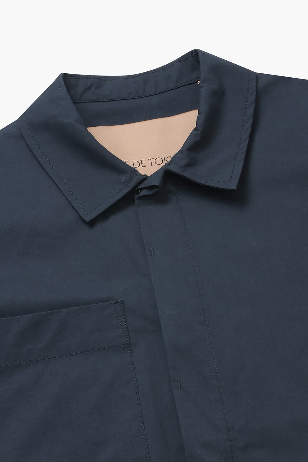 CANZU 코튼 베이직 빅 포켓 001 다크네이비 셔츠