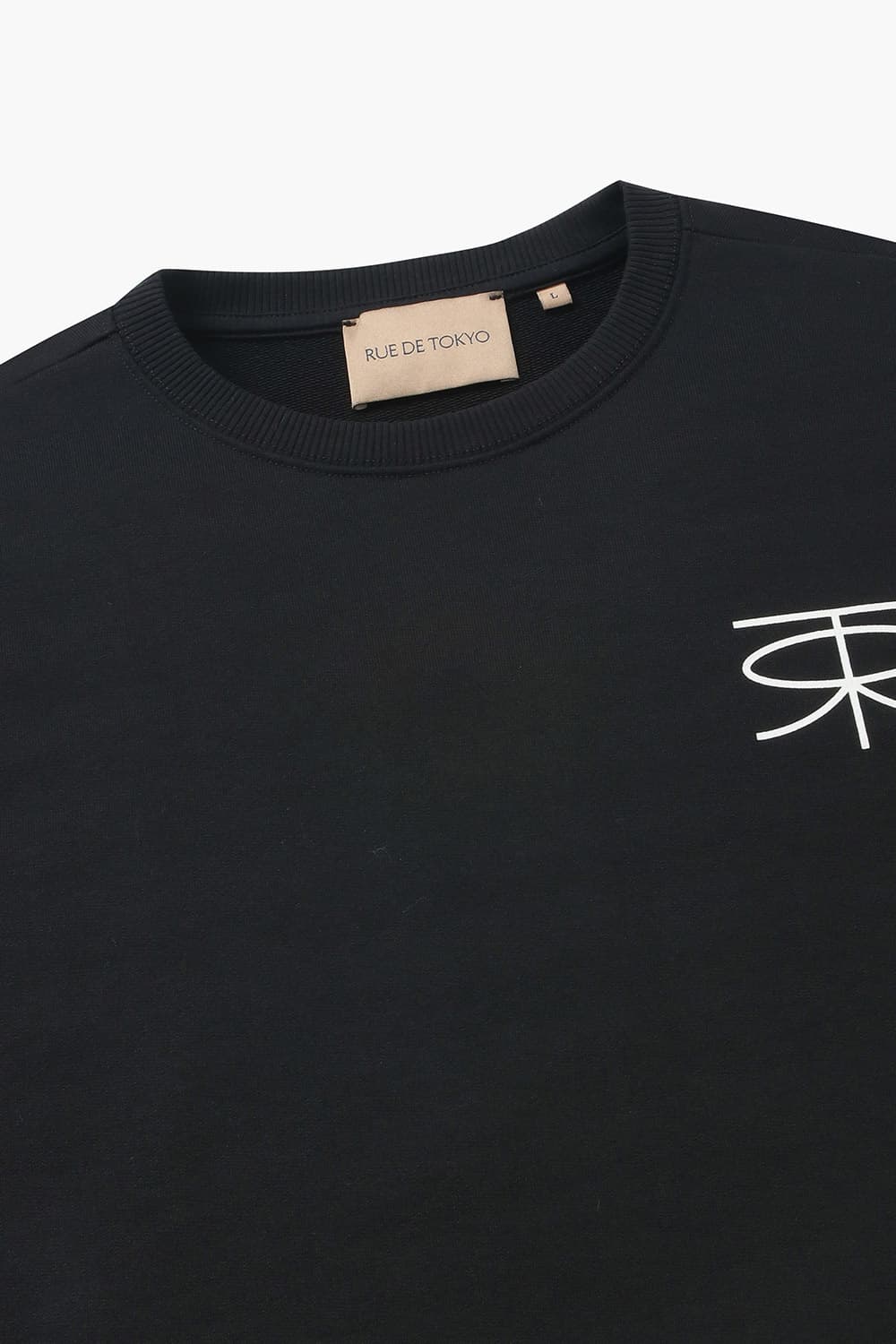 TIM MONOGRAM 코튼 크루넥 001 블랙 긴소매 티셔츠