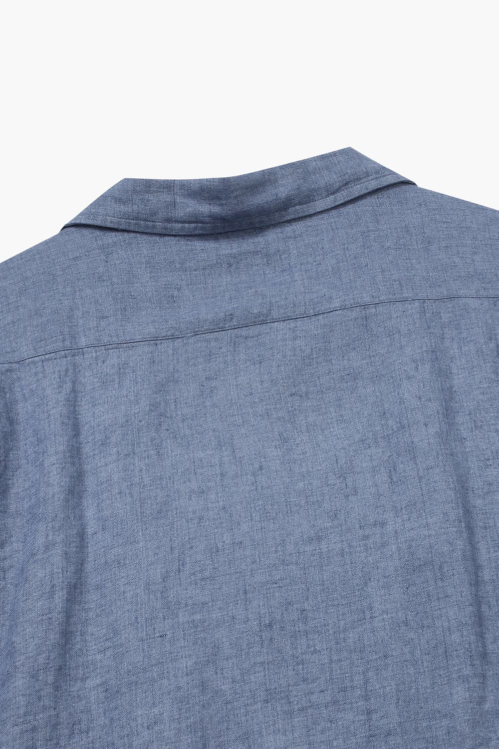 린넨 포켓 테일러드 카라 017 블루 반소매 셔츠