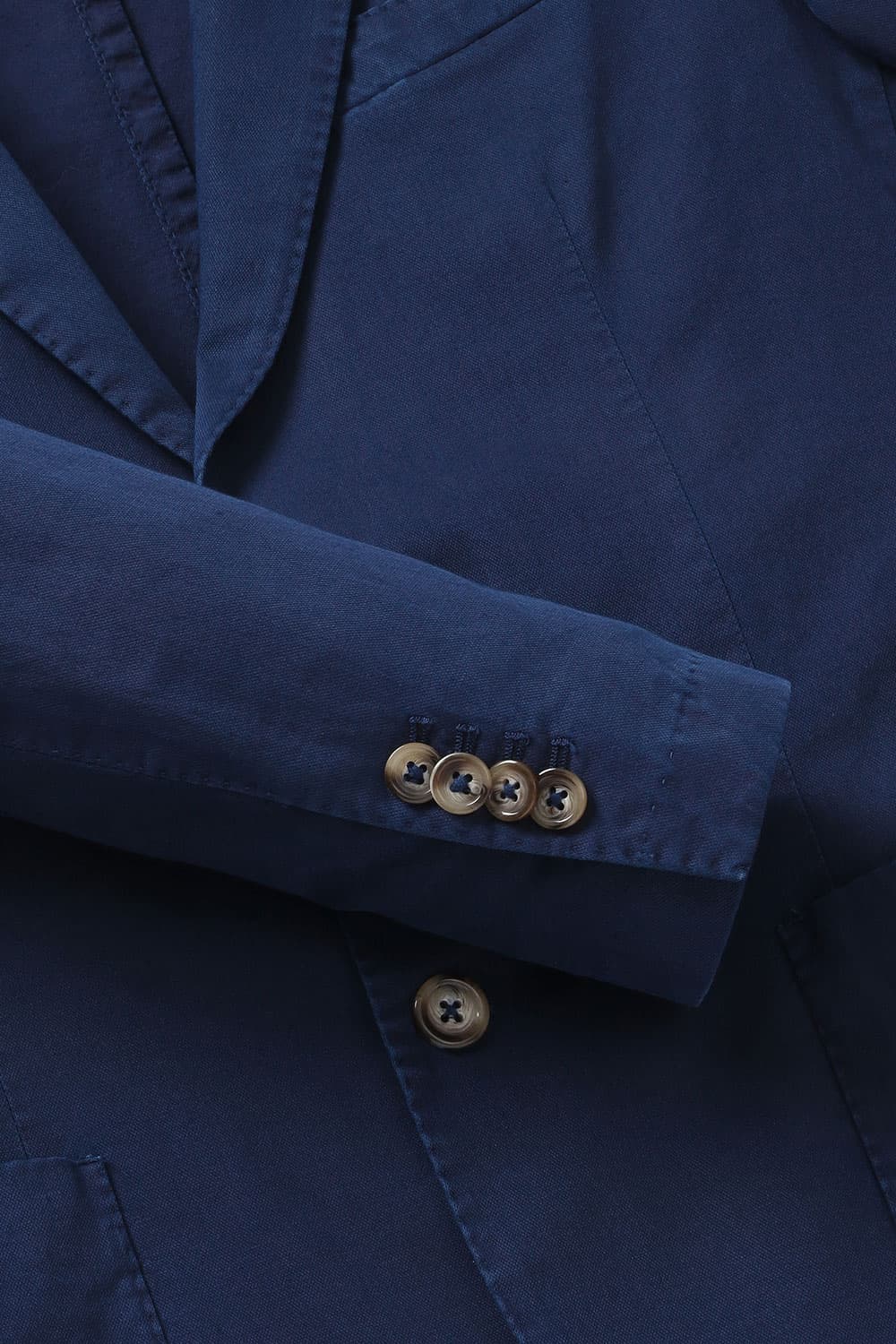 면 혼방 셰비 가먼트다잉 102 네이비 테일러드 자켓