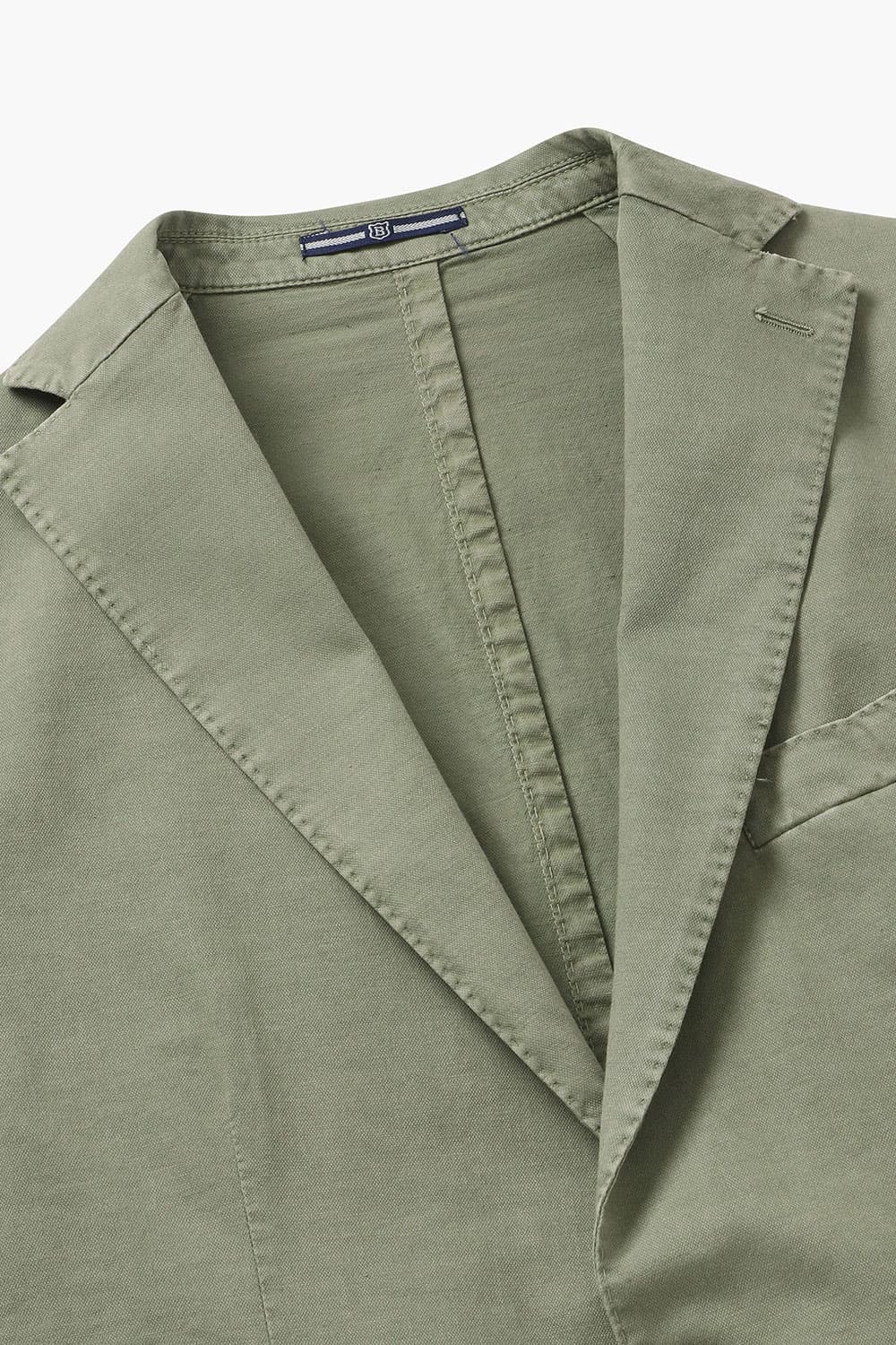 면 혼방 셰비 가먼트다잉 102 카키 테일러드 자켓