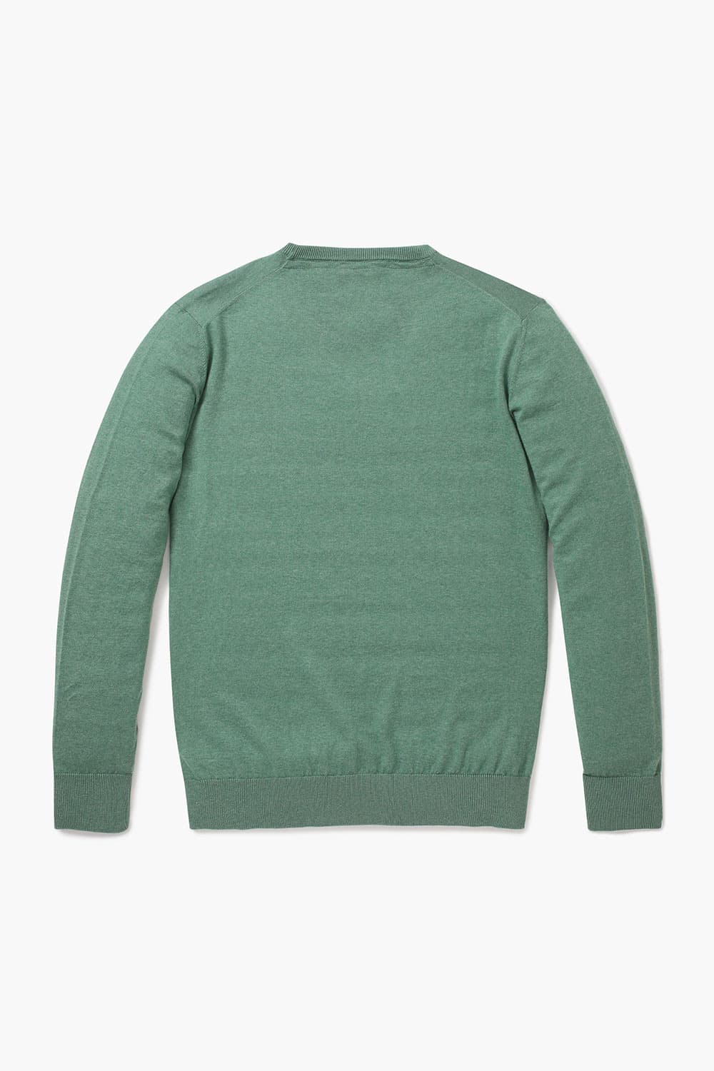 코튼 크루넥 그린 긴소매 니트