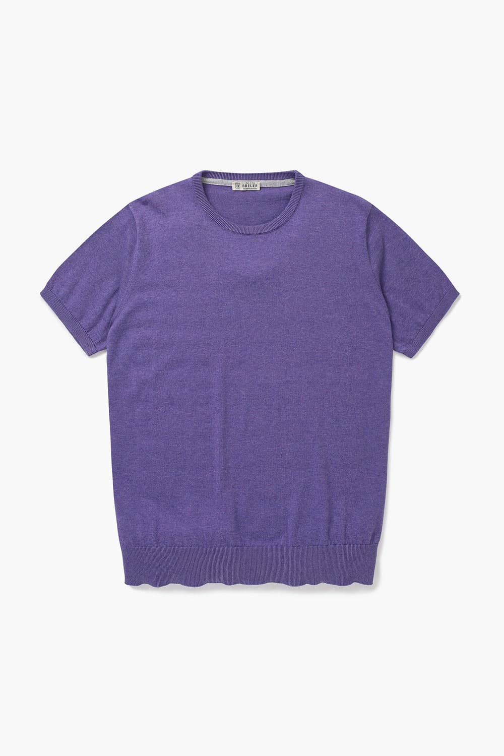 코튼 크루넥 501 퍼플 반소매 니트