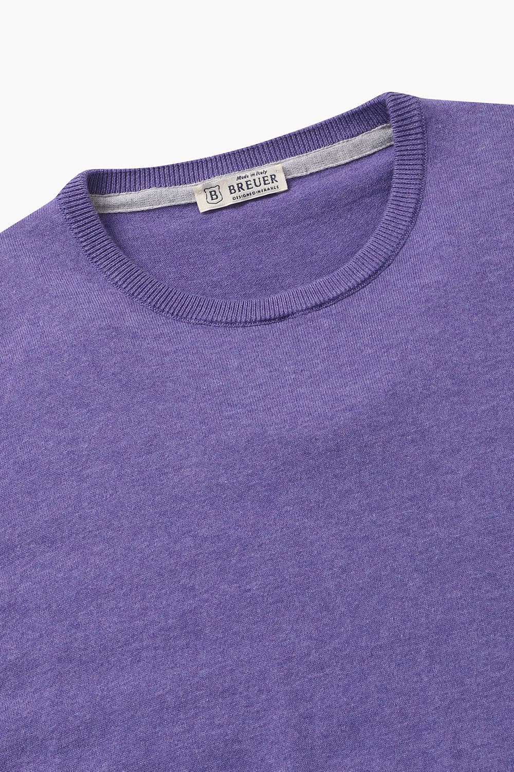 코튼 크루넥 501 퍼플 반소매 니트