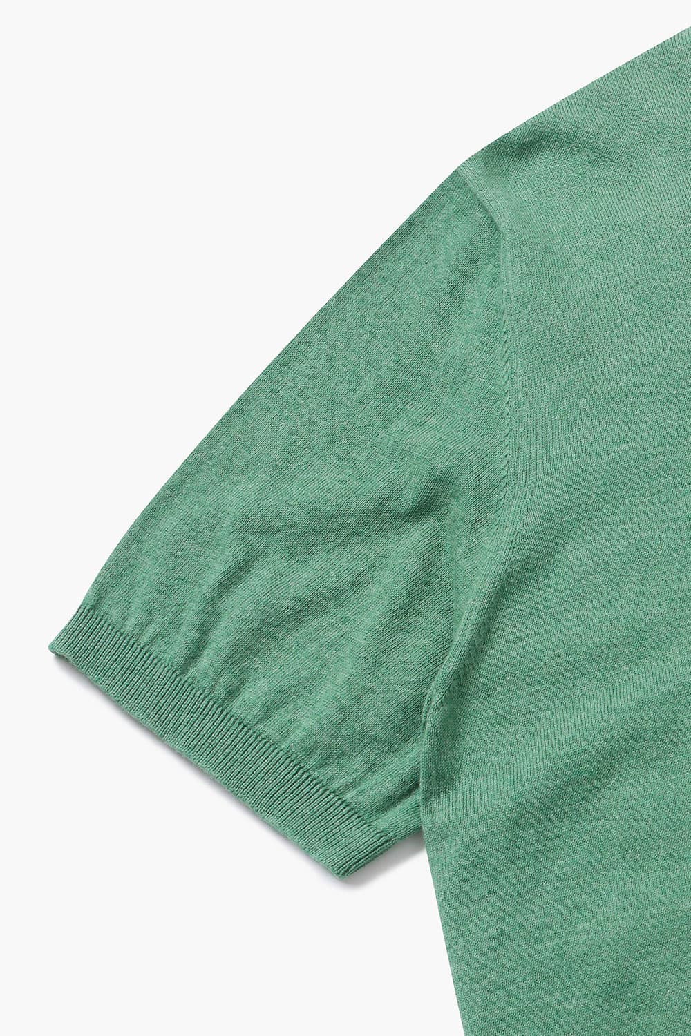 코튼 크루넥 501 그린 반소매 니트