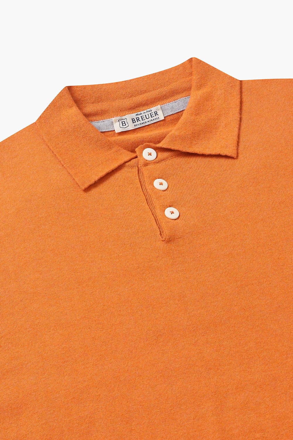코튼 폴로 502 오렌지 반소매 니트