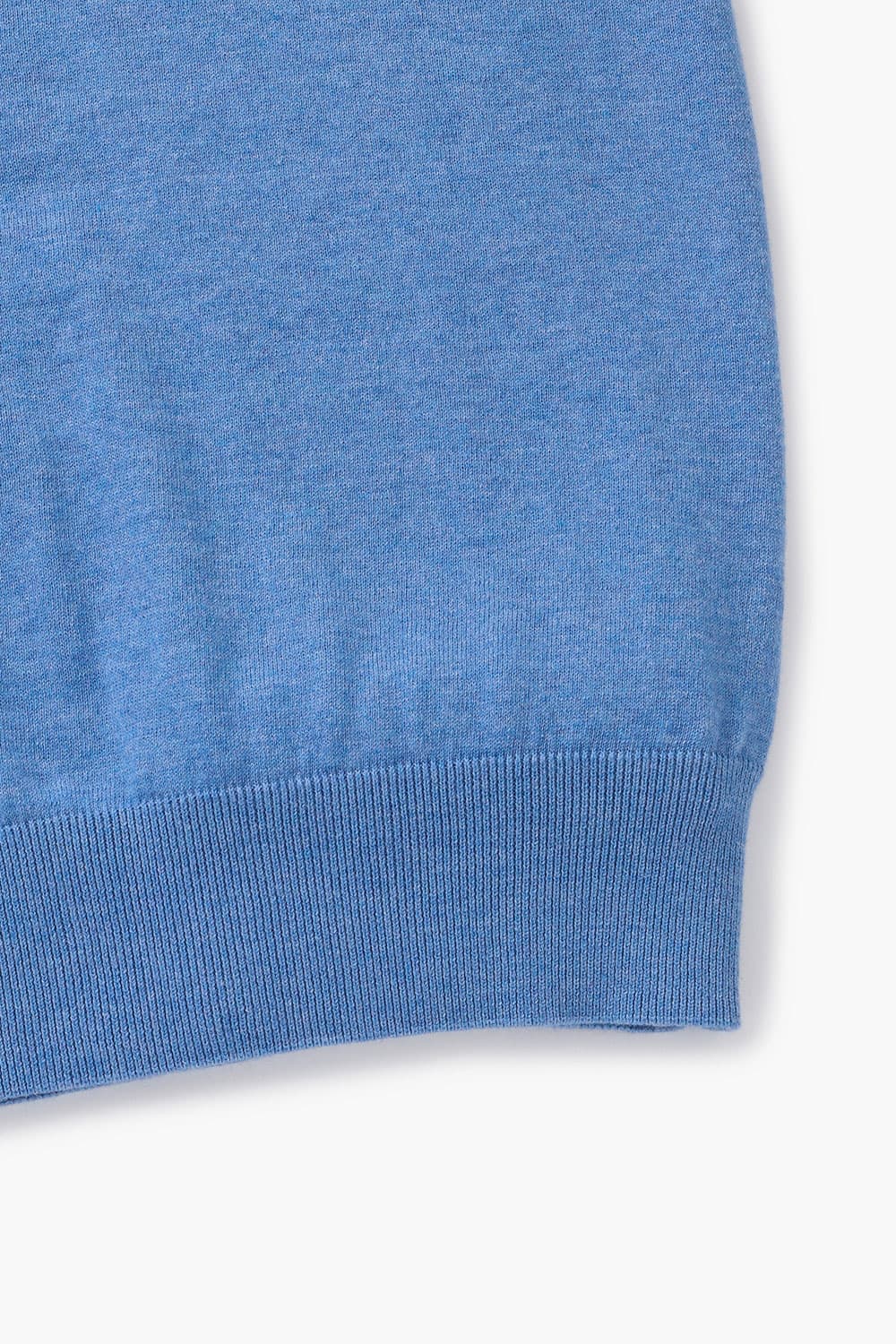 코튼 폴로 502 블루 반소매 니트