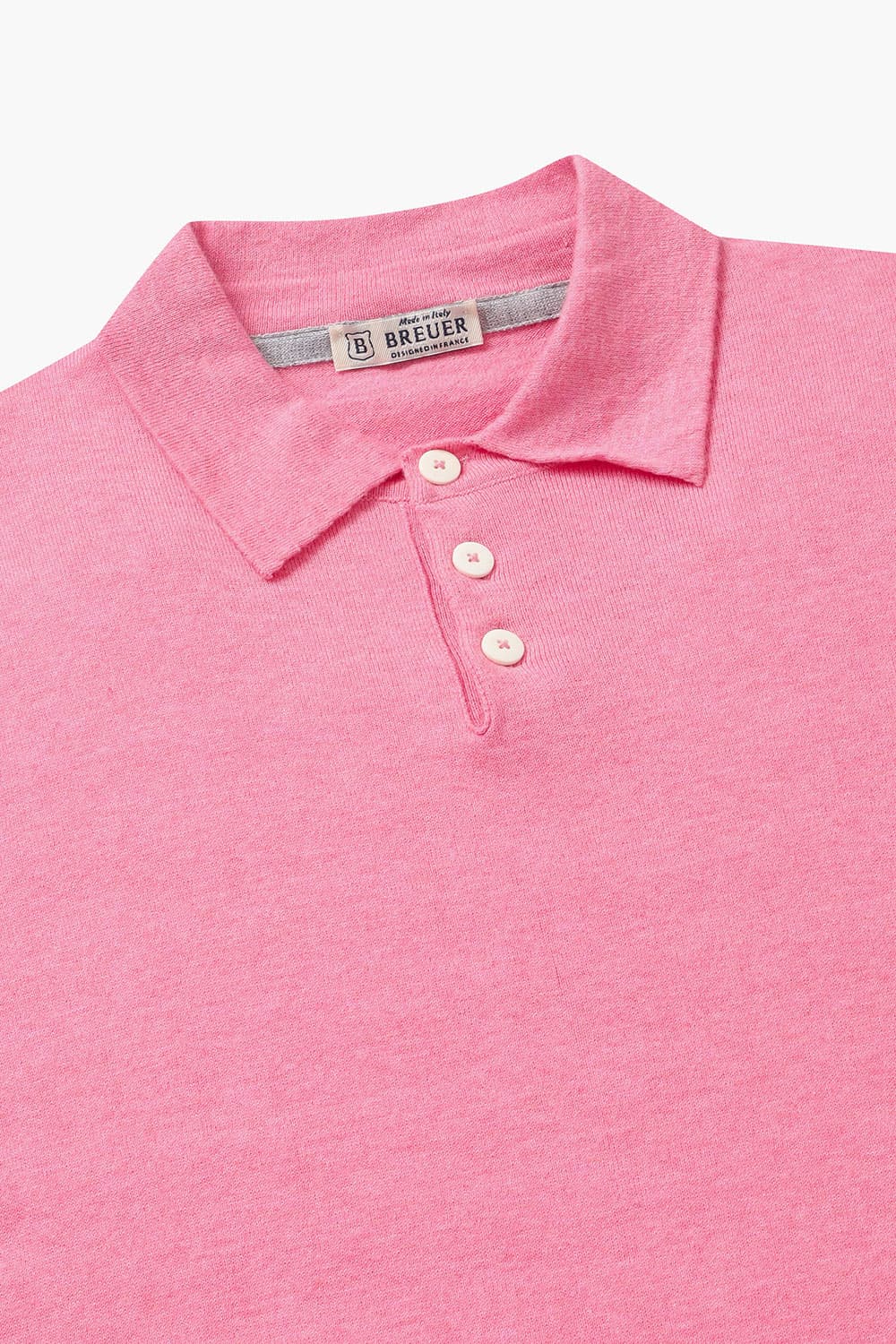 코튼 폴로 502 핑크 반소매 니트
