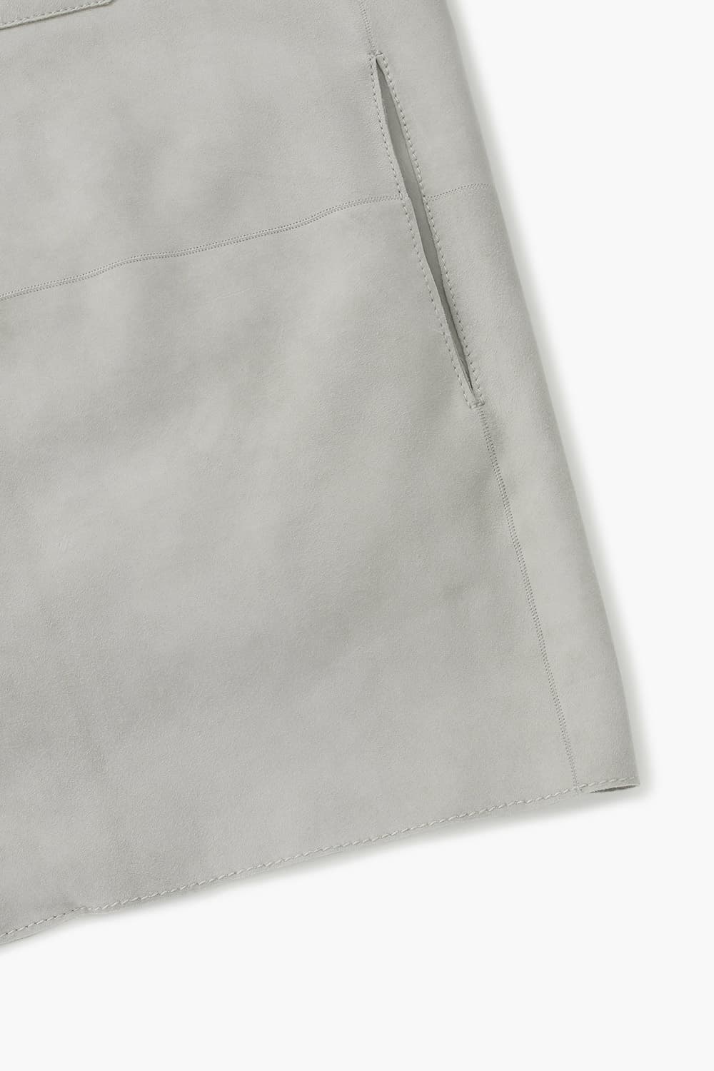 고트스킨 셔츠형 라이트그레이 캐주얼 자켓