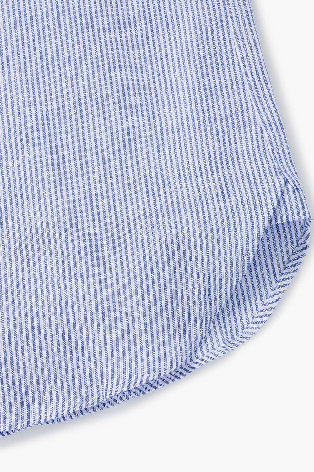 린넨 혼방 스트라이프 811 블루 셔츠