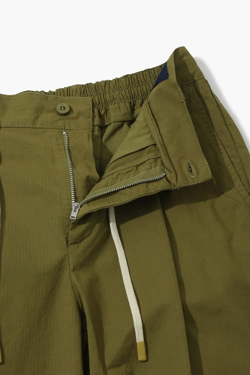 코튼 드로우스트링 세미와이드 804 그린 팬츠