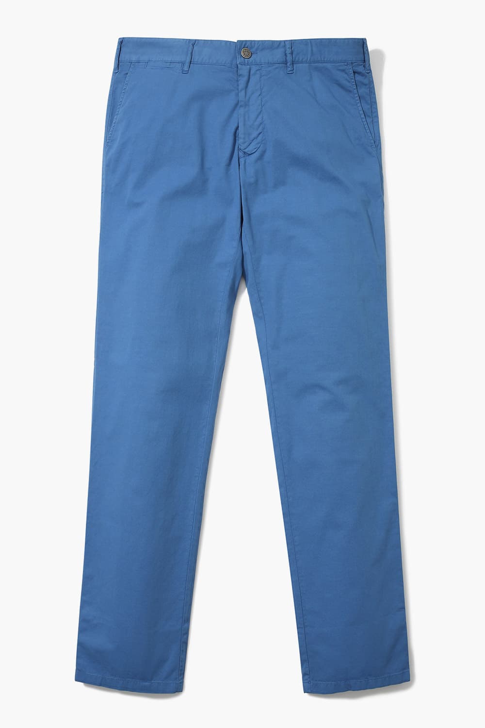 린넨 혼방 슬림 블루 팬츠