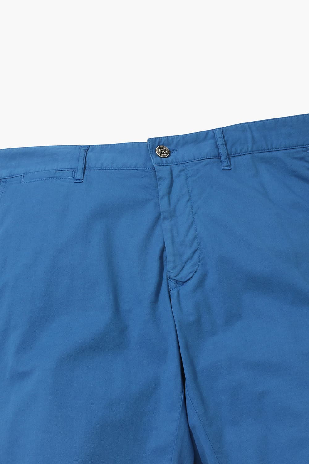 린넨 혼방 슬림 블루 팬츠